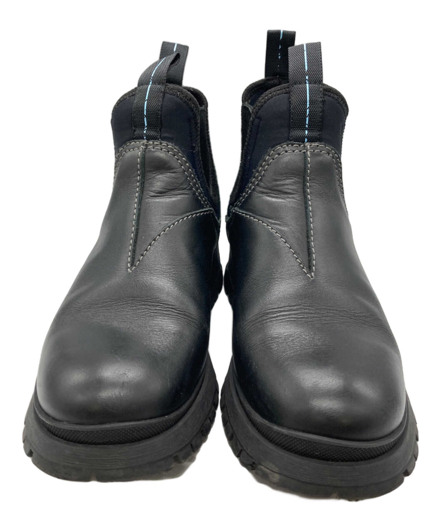 PRADA ブラック 厚底ブーツ サイドポーチ付き 40size 新品そっくりさん⭐PRADA プラダ モノリス ポーチ付 ブーツ38.5