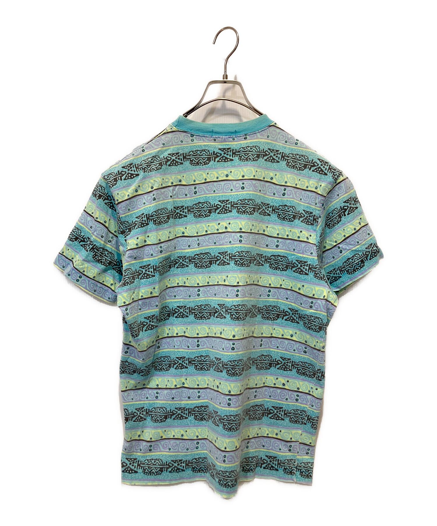 中古・古着通販】stussy (ステューシー) 総柄Tシャツ スカイブルー 