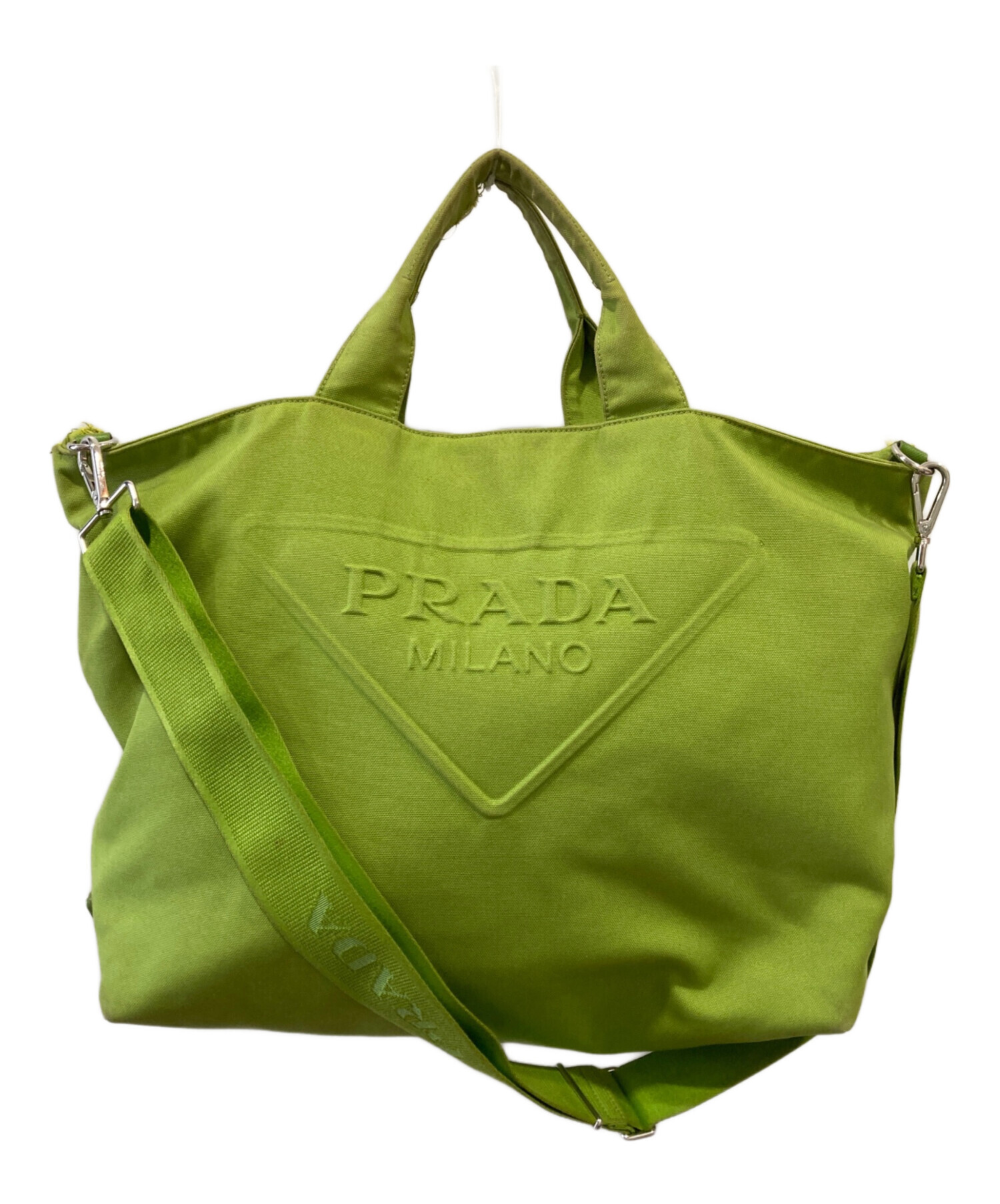 中古・古着通販】PRADA (プラダ) 2WAYキャンバストートバッグ グリーン