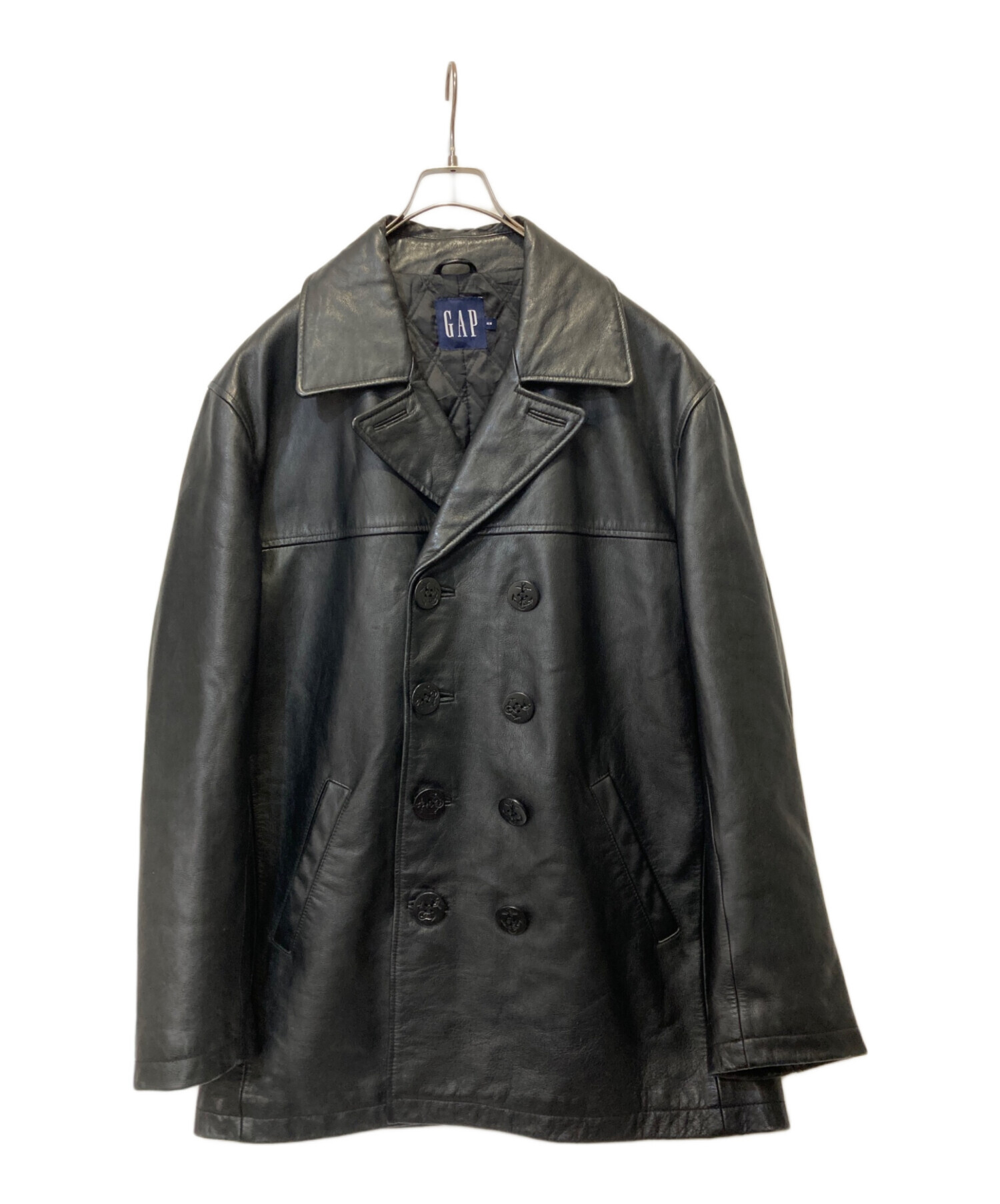 00's oldGAP ブラック ピーコート L～XL相当 中古・古着通販】GAP (ギャップ) レザーPコート ブラック サイズ:M