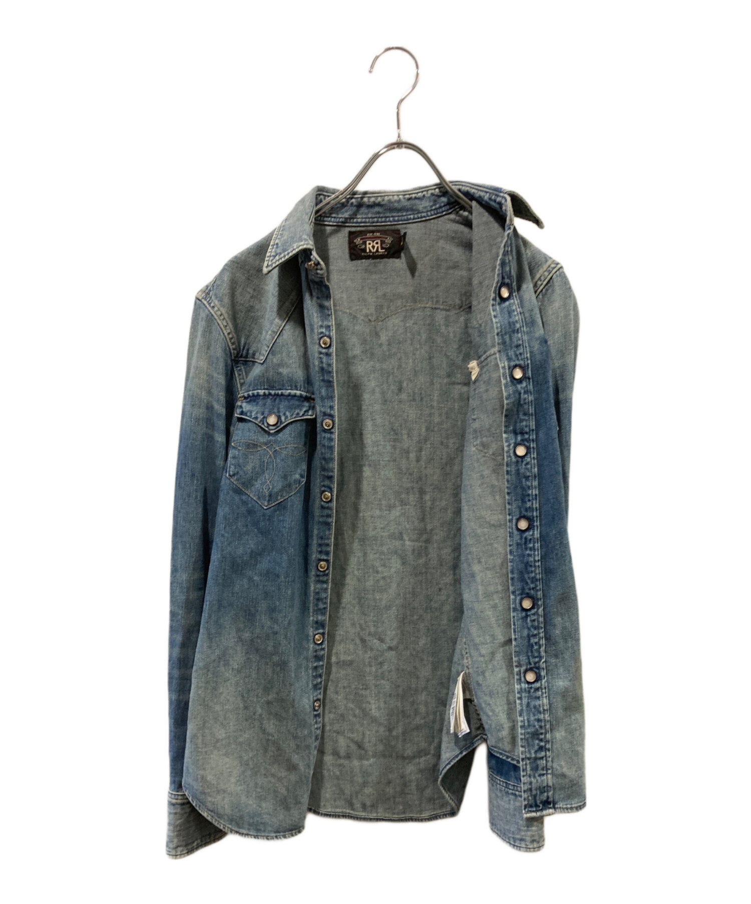 中古・古着通販】RRL (ダブルアールエル) デニムウエスタンシャツ