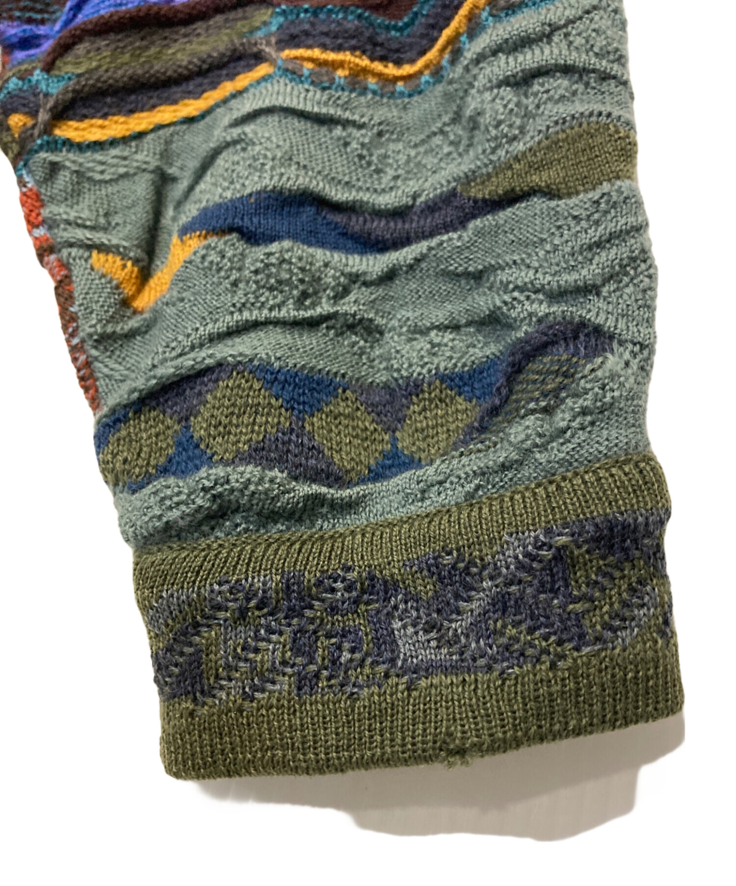 【希少】 COOGIクージー 3Dニット 半袖 七分袖　マルチカラー 中古・古着通販】Coogi (クージー) 3Dニット マルチカラー