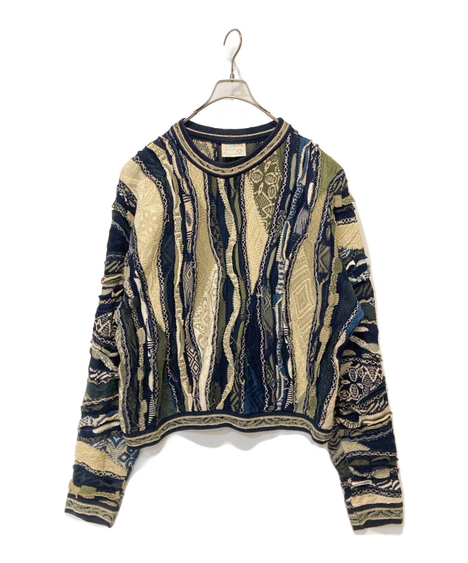 中古・古着通販】COOGI (クージー) 3dデザインニット ネイビー サイズ 