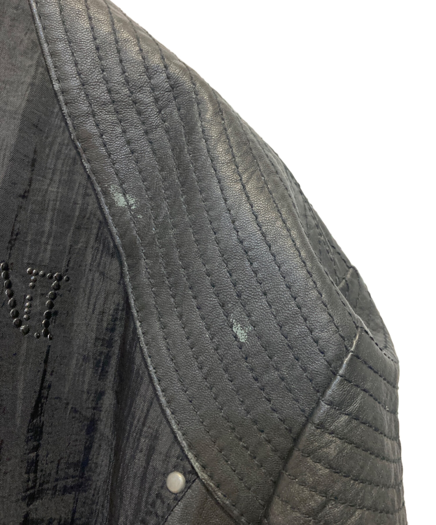 中古・古着通販】EMPORIO ARMANI (エンポリオアルマーニ) レザー切替 