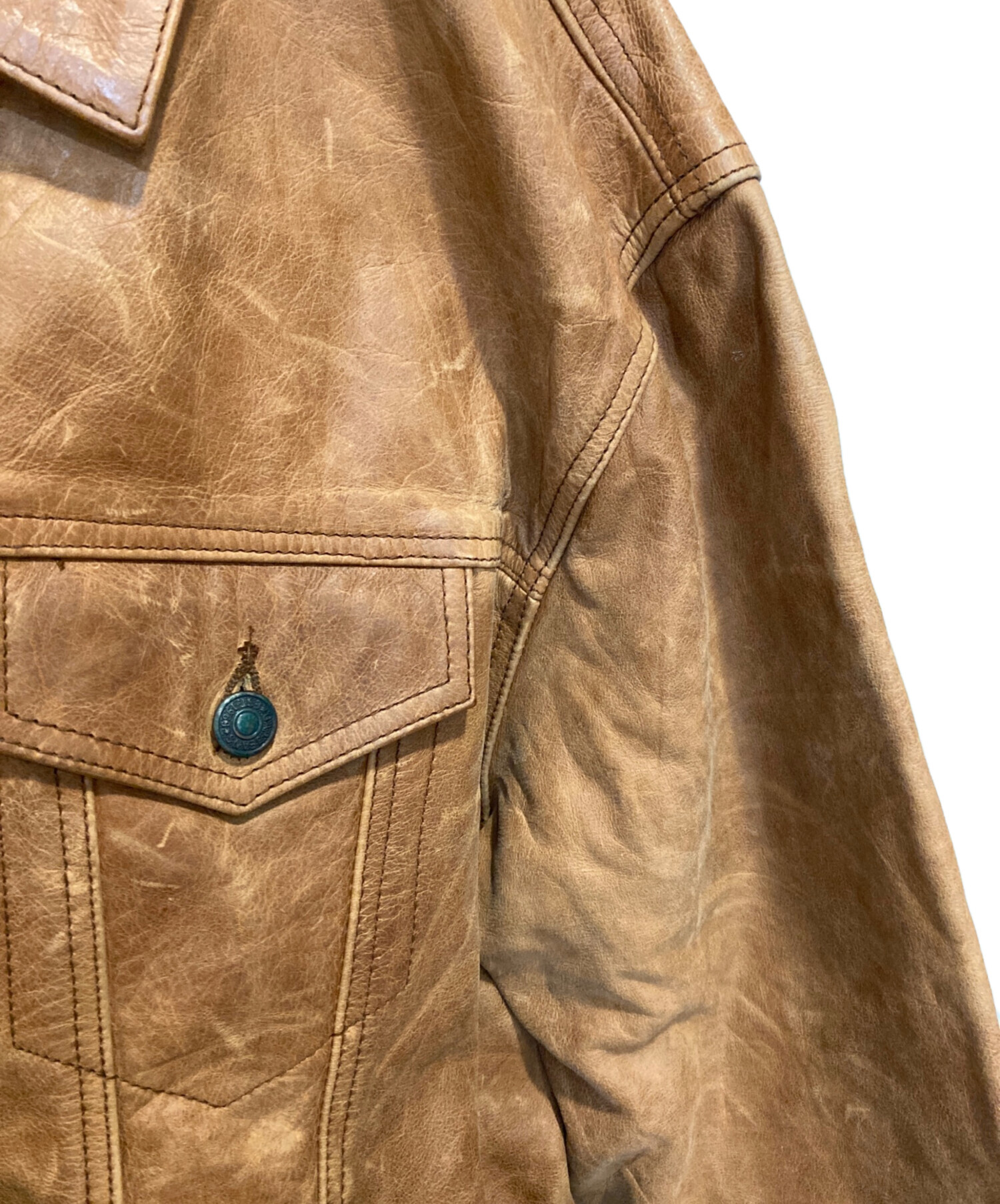 中古・古着通販】GAP (ギャップ) レザージャケット ブラウン サイズ:XL