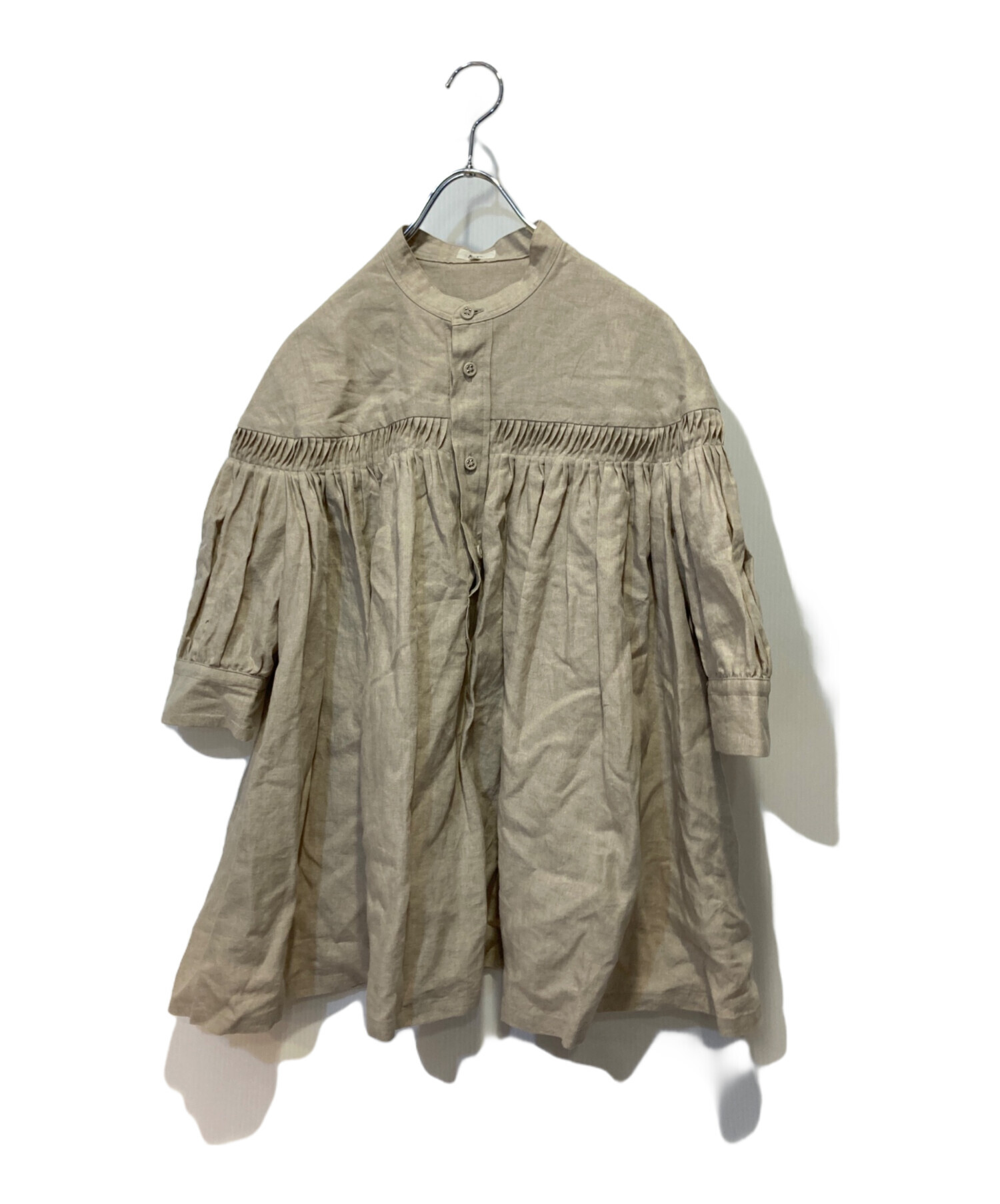 中古・古着通販】SCYE (サイ) 半袖リネンブラウス ベージュ サイズ:40 