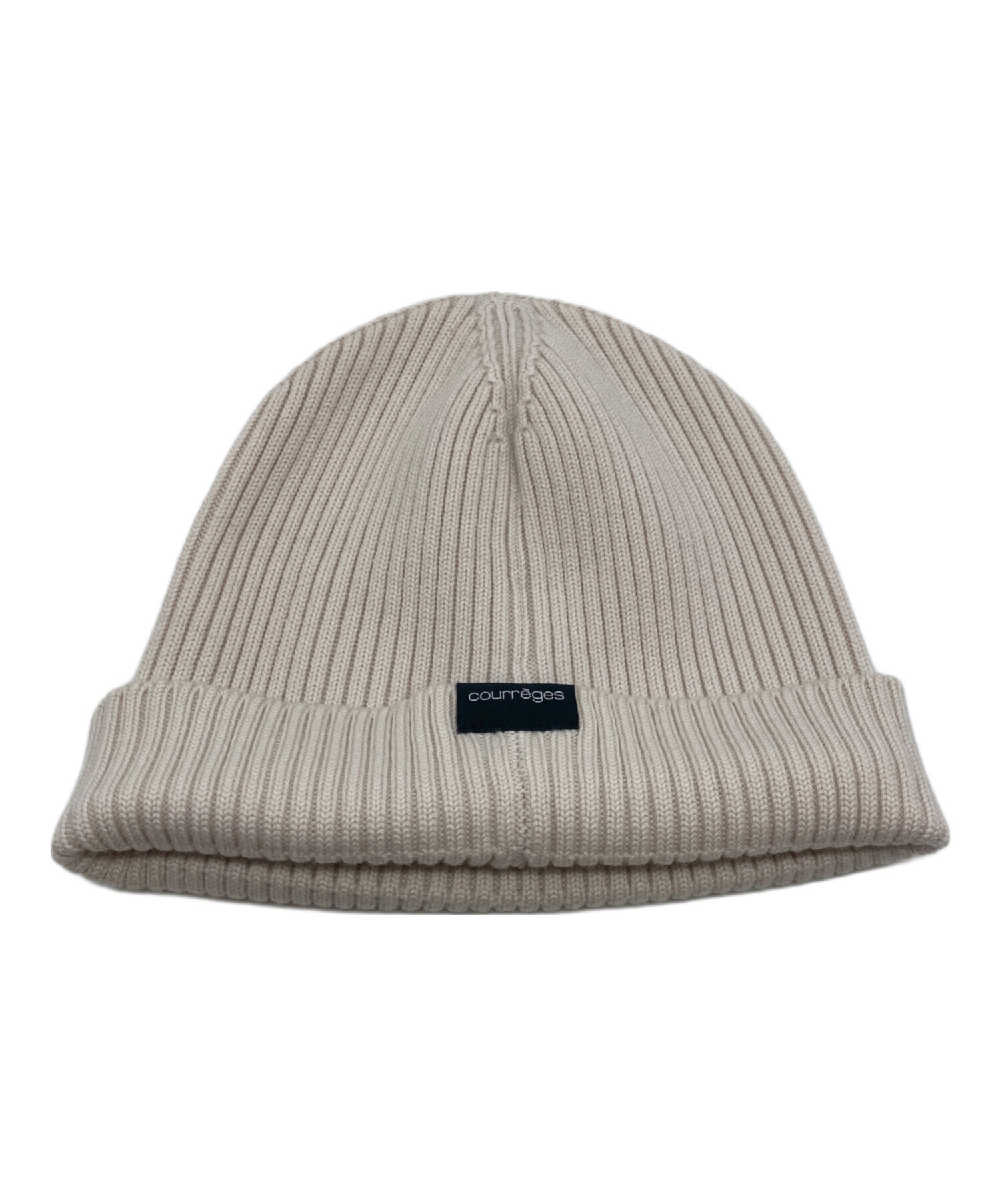 中古・古着通販】courreges (クレージュ) AC RIB KNIT HAT ベージュ