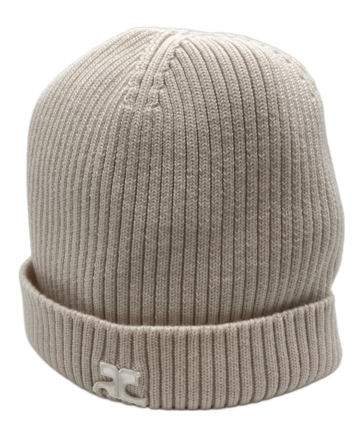 中古・古着通販】courreges (クレージュ) AC RIB KNIT HAT ベージュ