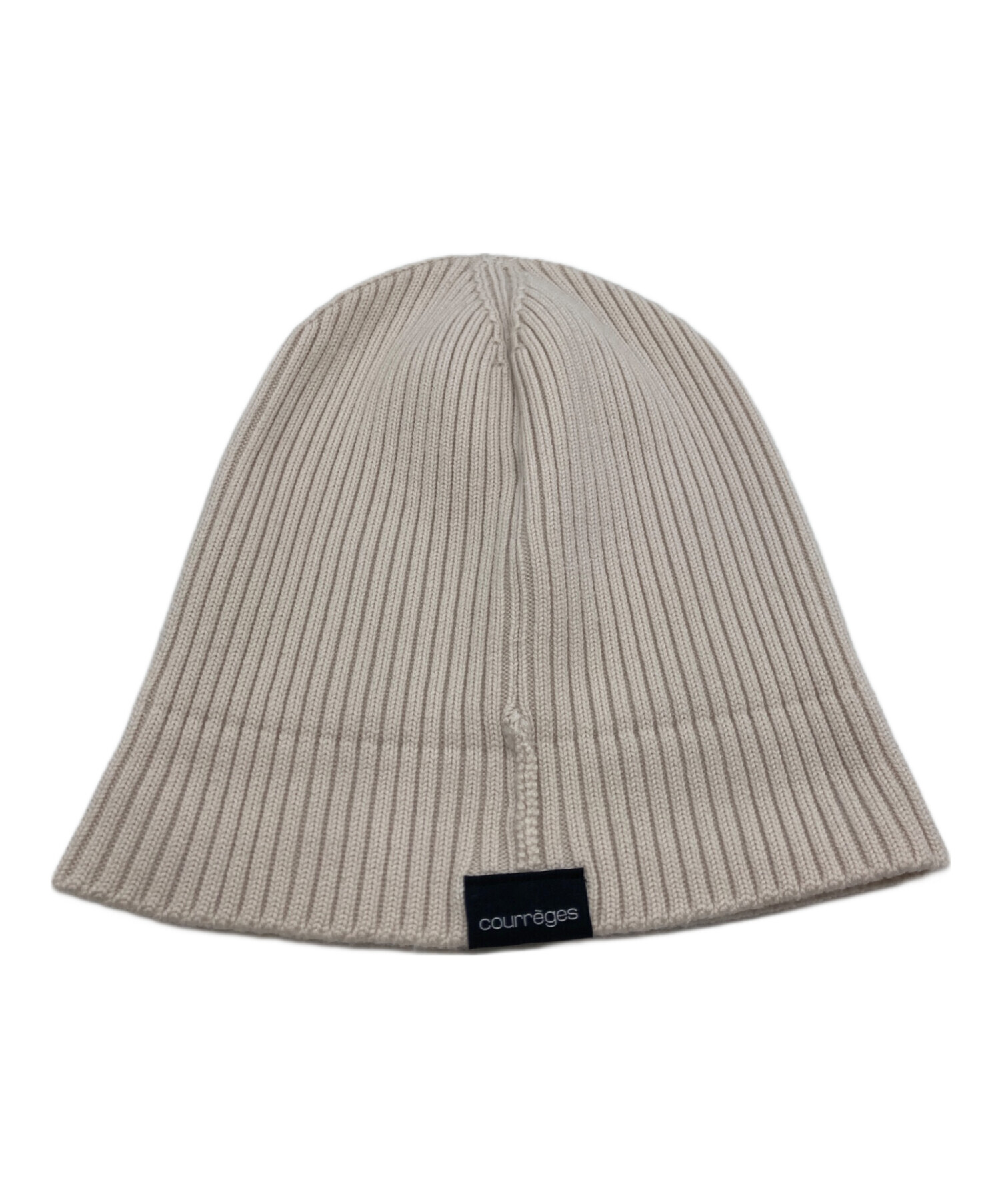 中古・古着通販】courreges (クレージュ) AC RIB KNIT HAT ベージュ