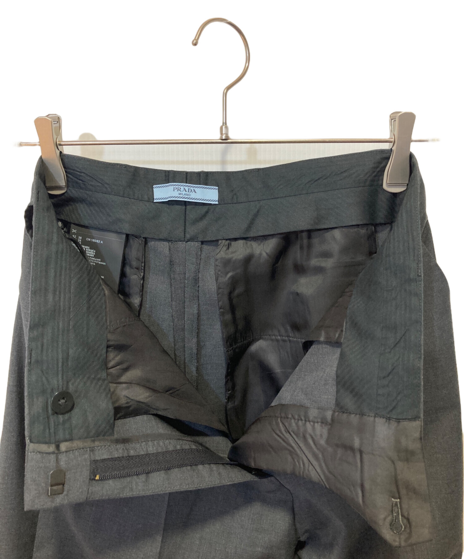 PRADA スラックス グレー 40 Prada テクニカルパンツ | グレー | FARFETCH JP