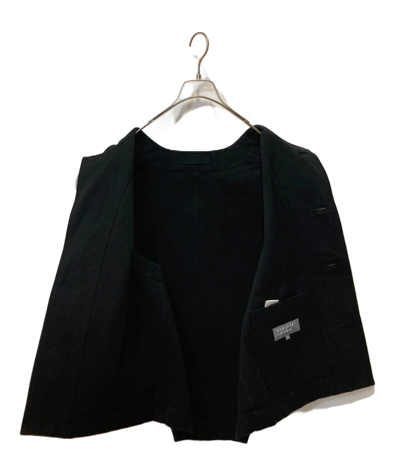 MARGARET HOWELL コットンキャンバス 厚手ベスト ブラック M 中古・古着通販】MARGARET HOWELL (マーガレットハウエル) DENSE
