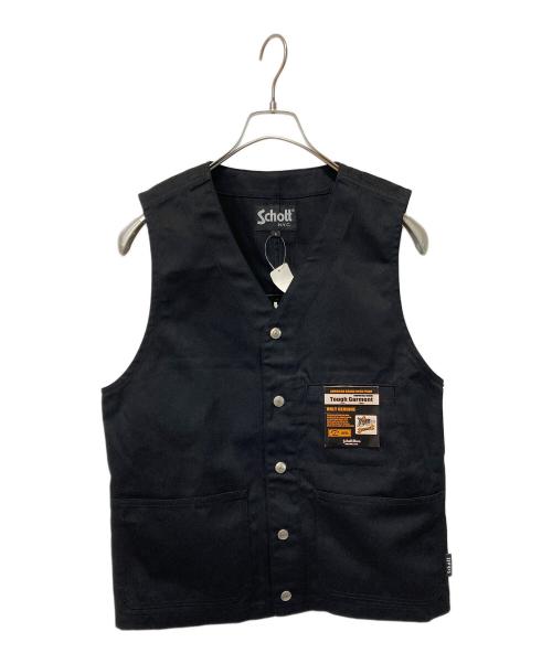 【送料込み】Schott ブラック ボアベスト Mサイズ Schott N.Y.C ショット 693V ジップフロントモーターサイクル