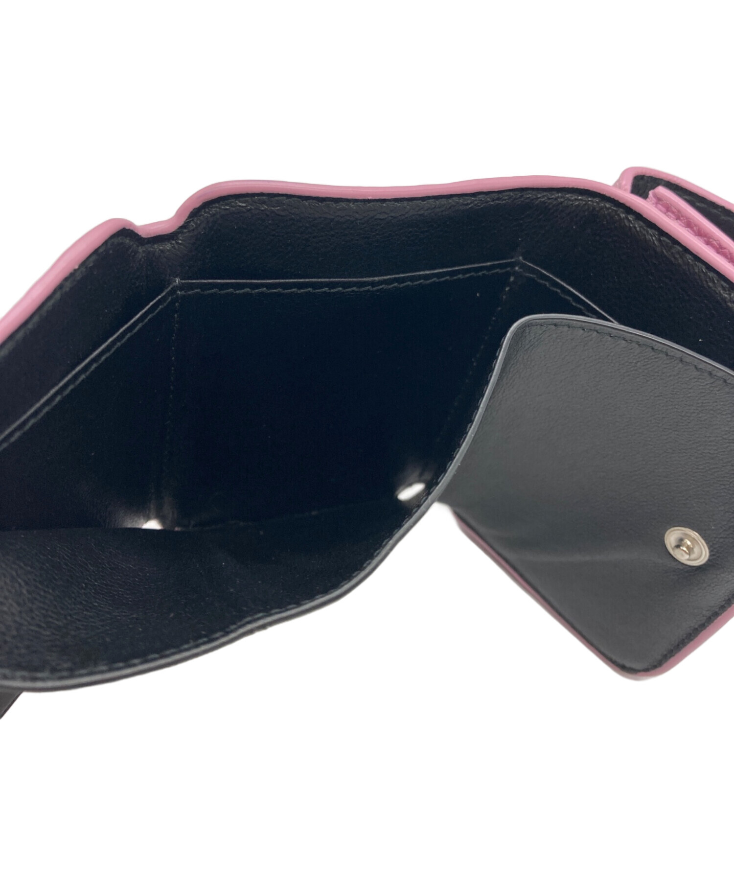 【未使用】BALENCIAGA 三つ折り財布 ピンク/ブラック BALENCIAGA バレンシアガ ミニ財布 三つ折り財布 ペーパーミニ