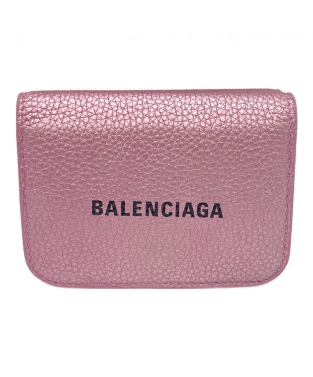 BALENCIAGA 三つ折り財布 クロコ型押し ピンク 中古・古着通販】BALENCIAGA (バレンシアガ) 3つ折り財布 ピンク