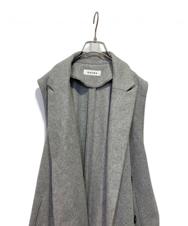 中古・古着通販】SACRA (サクラ) ライトメルトンロングジレ グレー