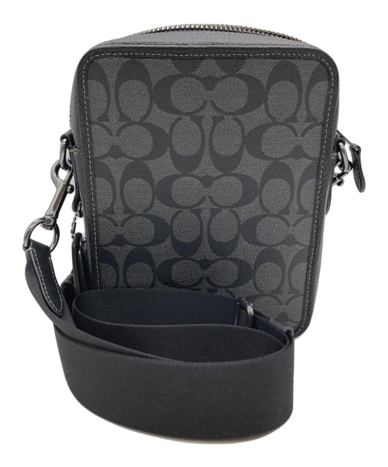 中古・古着通販】COACH (コーチ) ショルダーバッグ ブラック×グレー 