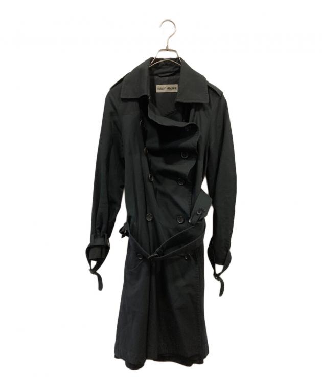 イッセイ ミヤケ　ブラックトレンチコート 中古・古着通販】ISSEY MIYAKE (イッセイミヤケ) トレンチコート