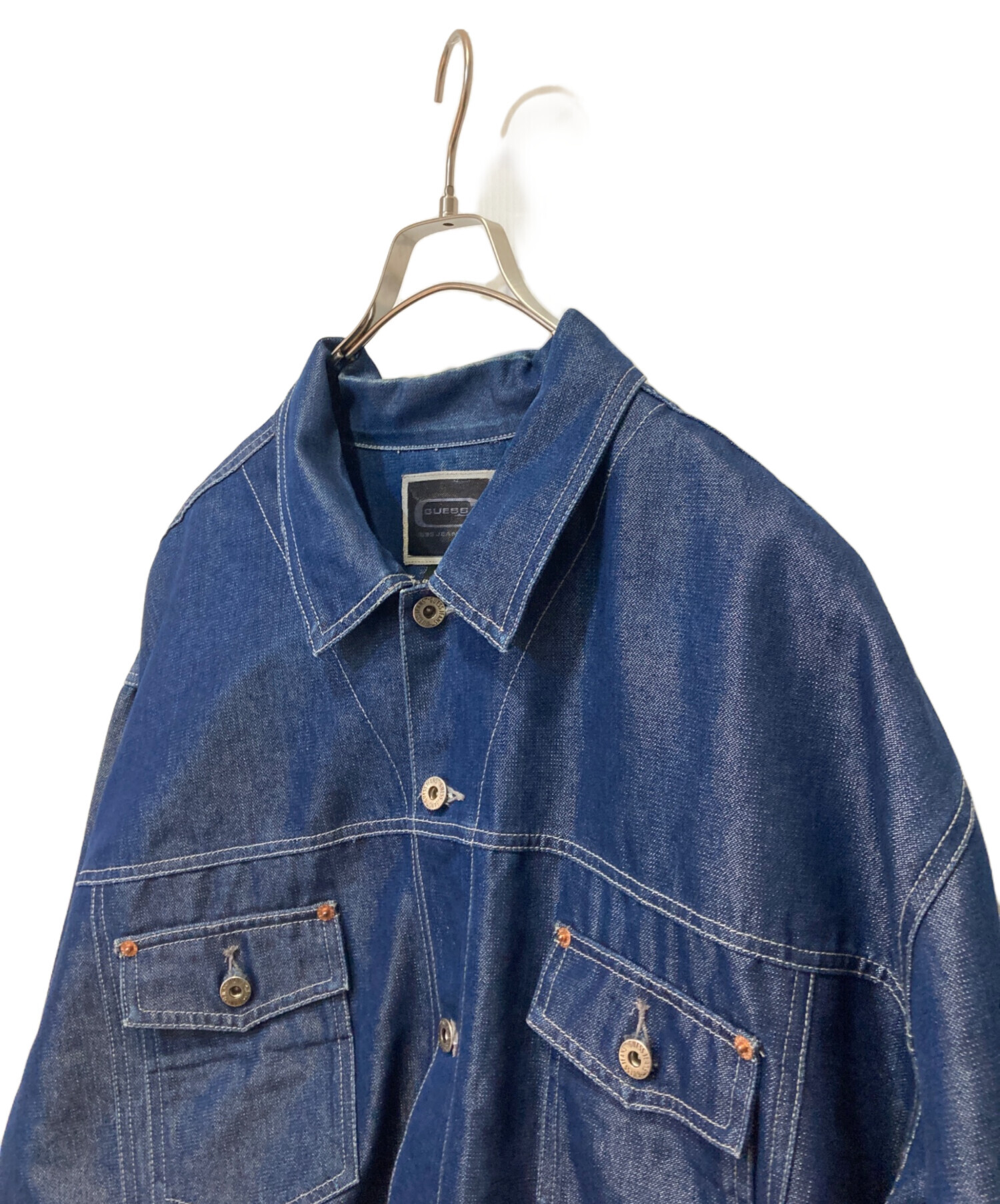中古・古着通販】GUESS (ゲス) デニムジャケット ブルー サイズ:XL 