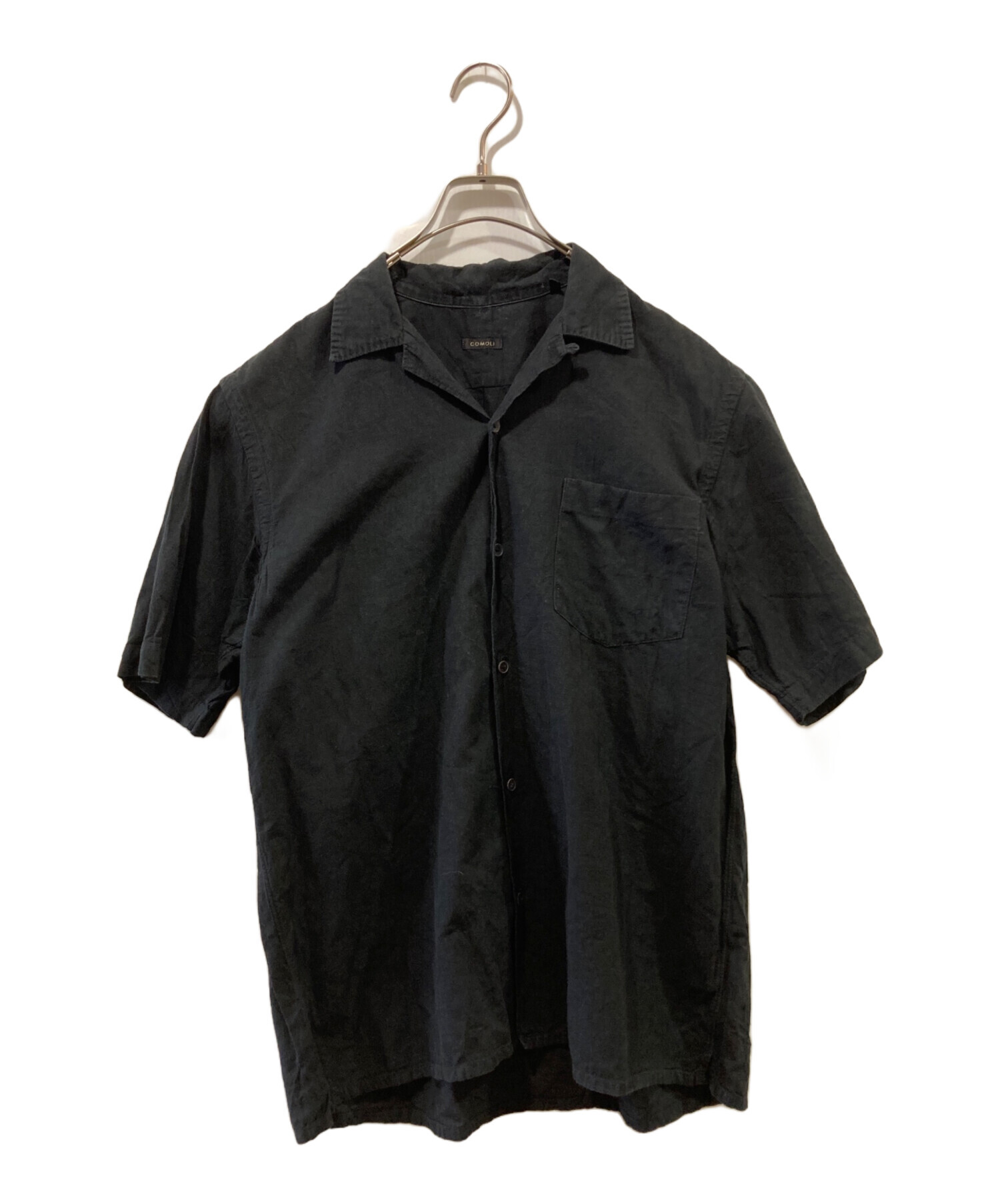 中古・古着通販】COMOLI (コモリ) オープンカラーシャツ ブラック