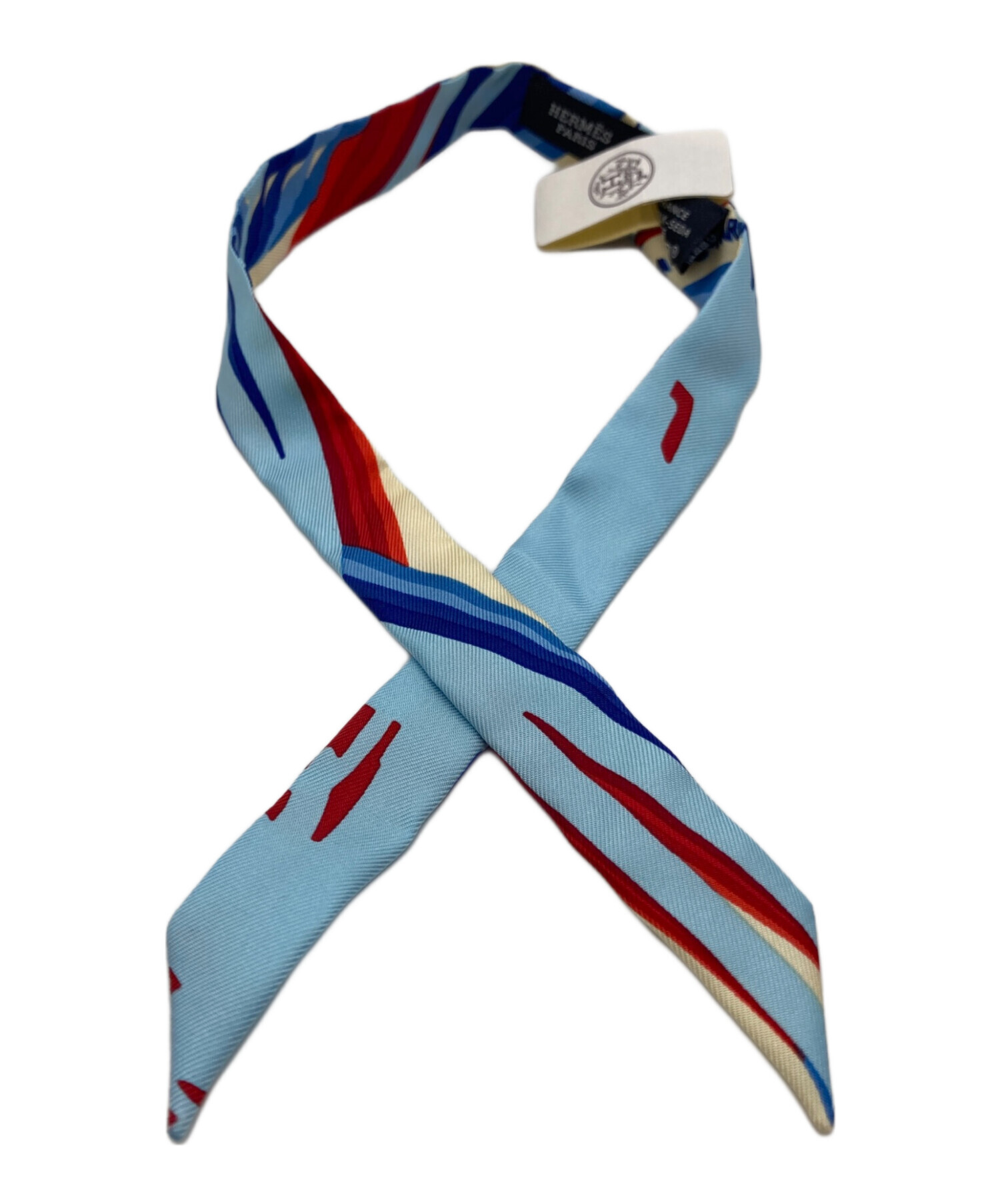 ※美品※ HERMES エルメス　スカーフ　マキシ　ツイリー 中古・古着通販】HERMES (エルメス) マキシツイリースカーフ ブルー