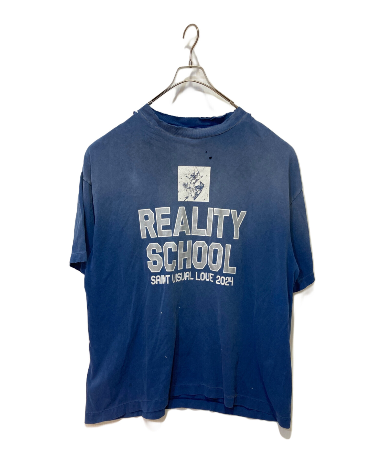 美中古SAINT Mxxxxxx SS TEE REALITY SCHOOL L SAINT Mxxxxxx Reality School Distressed T-Shirt | Nvy | SVD USA