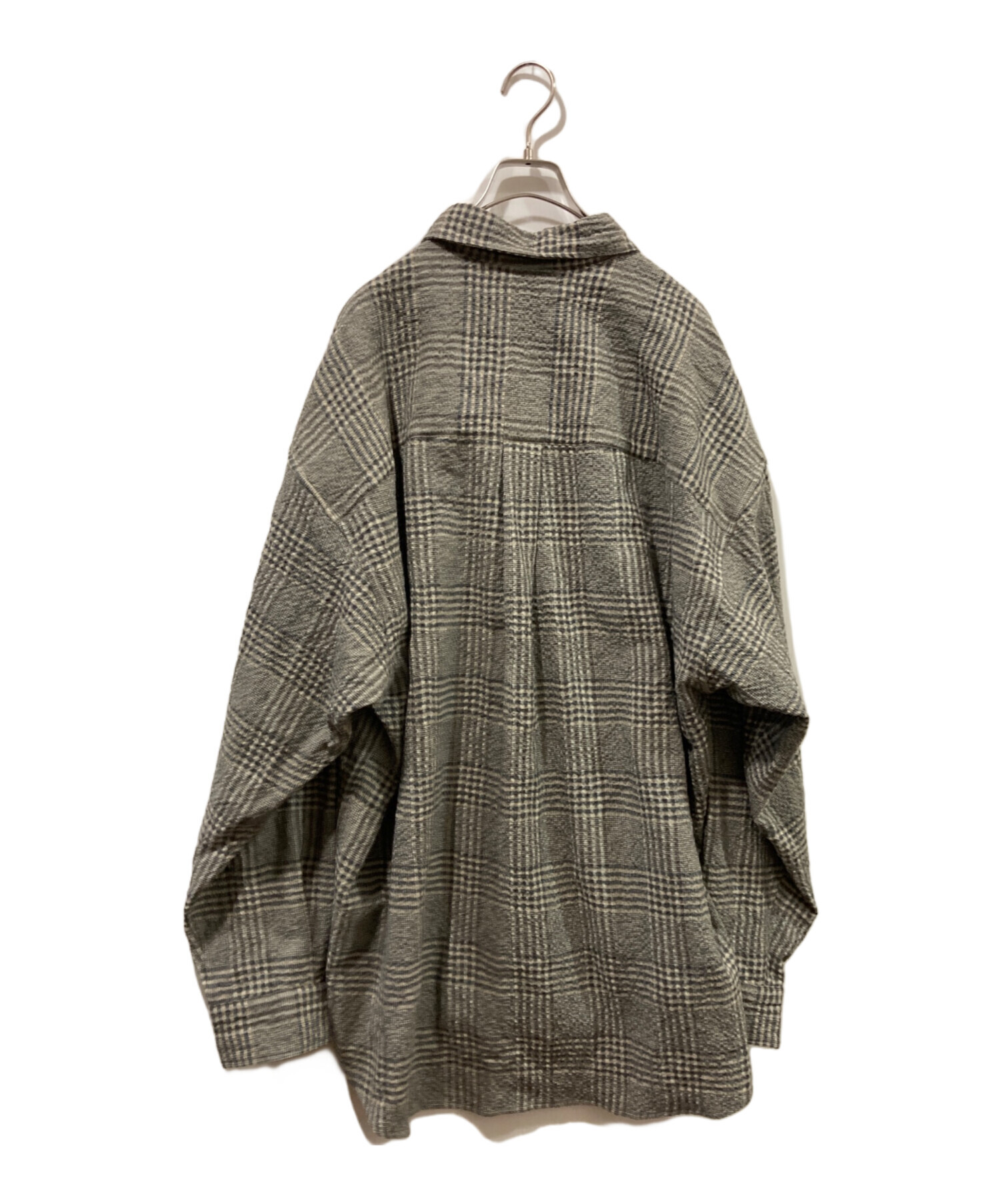 中古・古着通販】is-ness (イズネス) CHECKERED STANDARD SHIRT グレー 