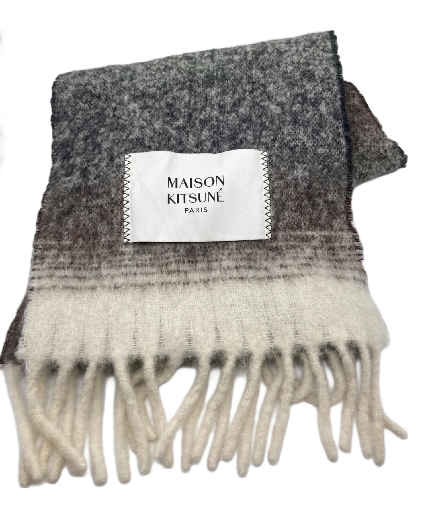 日本ファッション 通販 サイト メゾンキツネ GRADIENT FRINGED SCARF