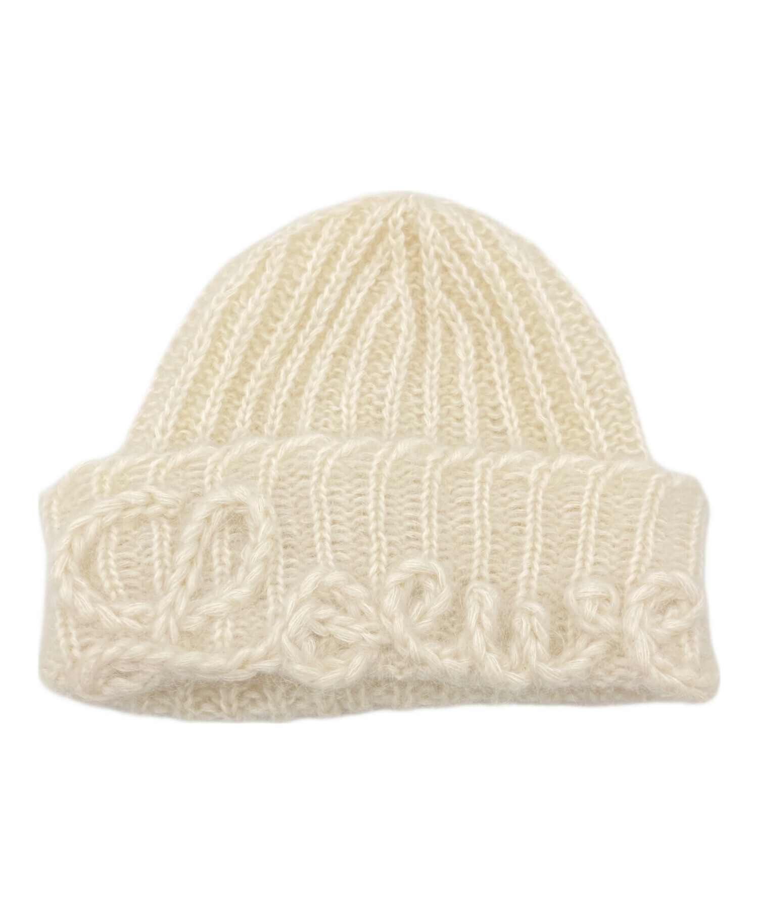 LOEWE ホワイト ニット帽 帽子 ロエベ 中古・古着通販】LOEWE (ロエベ) モヘアブレンドニット帽 ホワイト