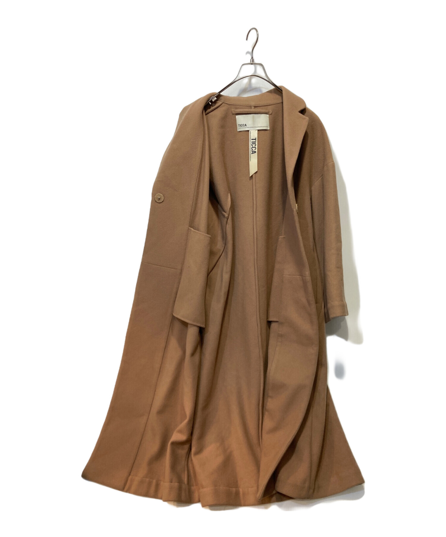 中古・古着通販】TICCA (ティッカ) ウールコート ベージュ サイズ:FREE
