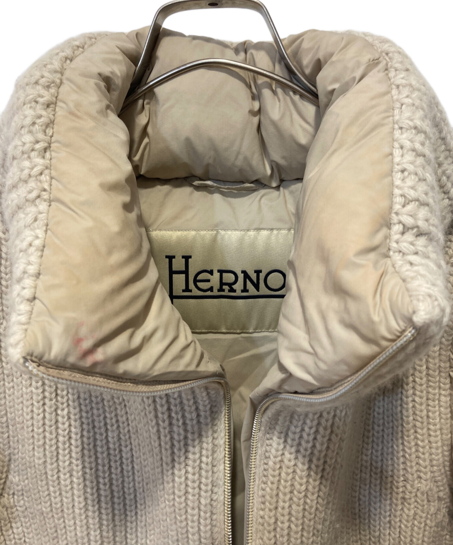 中古・古着通販】HERNO (ヘルノ) ニットダウンジャケット カーキ