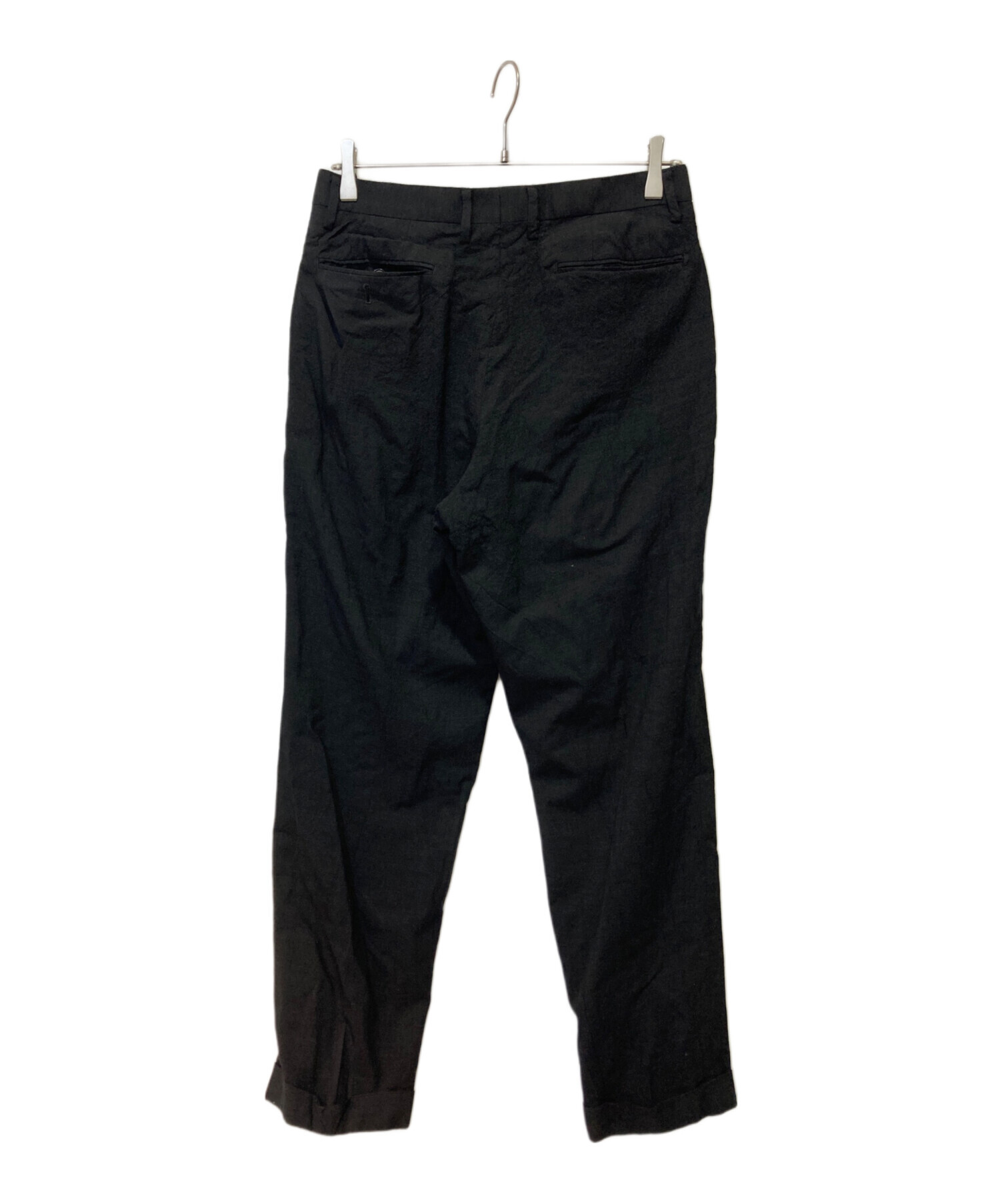 中古・古着通販】COMOLI (コモリ) ウール 2タックパンツ ブラック 