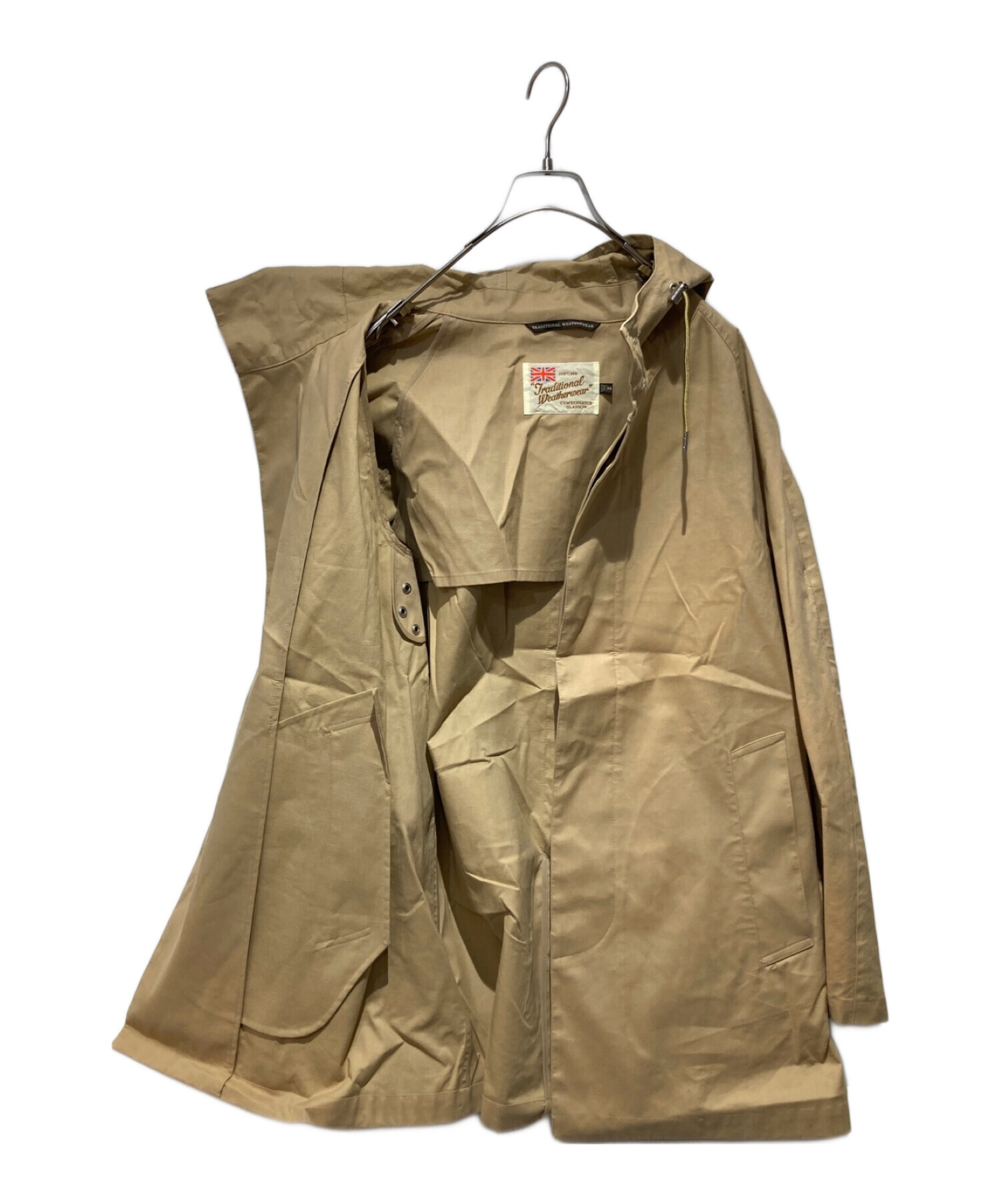 美品！トラディショナルウェザーウェア　フーデッドステンカラーコート　L　ベージュ 中古・古着通販】Traditional Weatherwear (トラディショナルウェザー