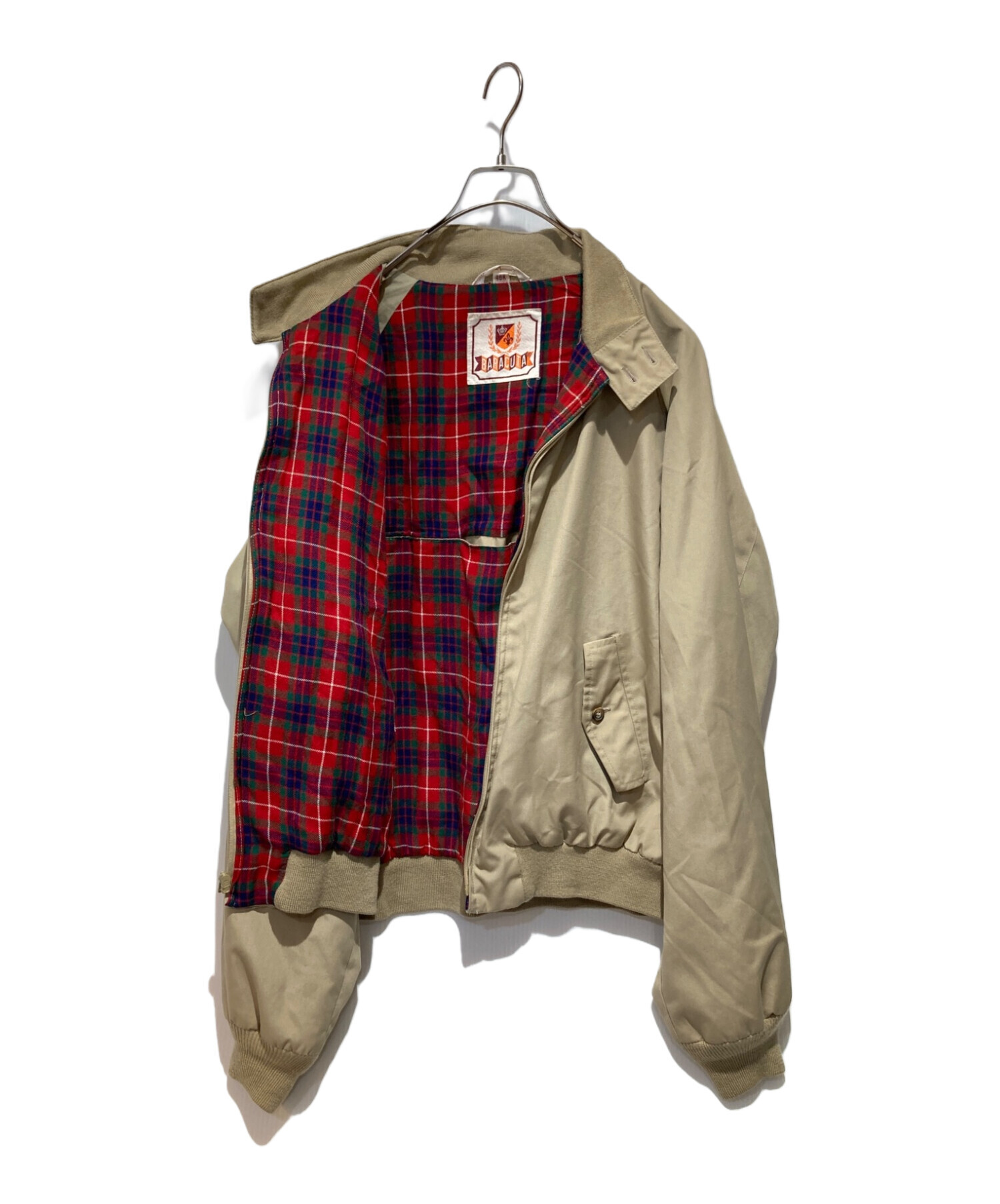 BARACUTA バラクータ 英国製 G9 裏地チェック ドリズラー ジャケット BARACUTA バラクータ G9 マドラスナイロン ハリントンジャケット