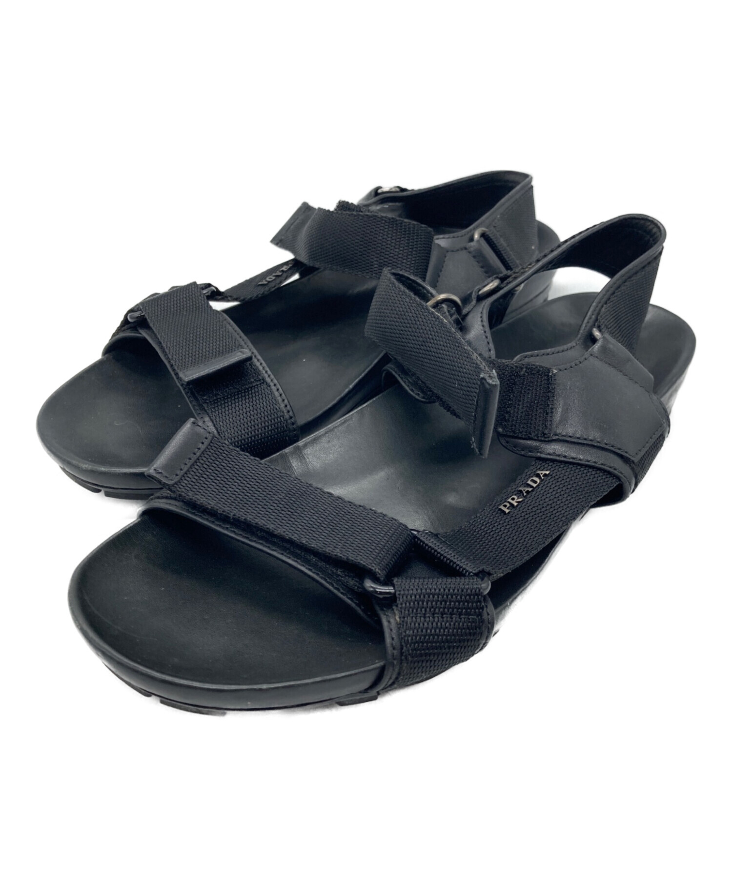 中古・古着通販】PRADA (プラダ) スポーツサンダル ブラック サイズ:7