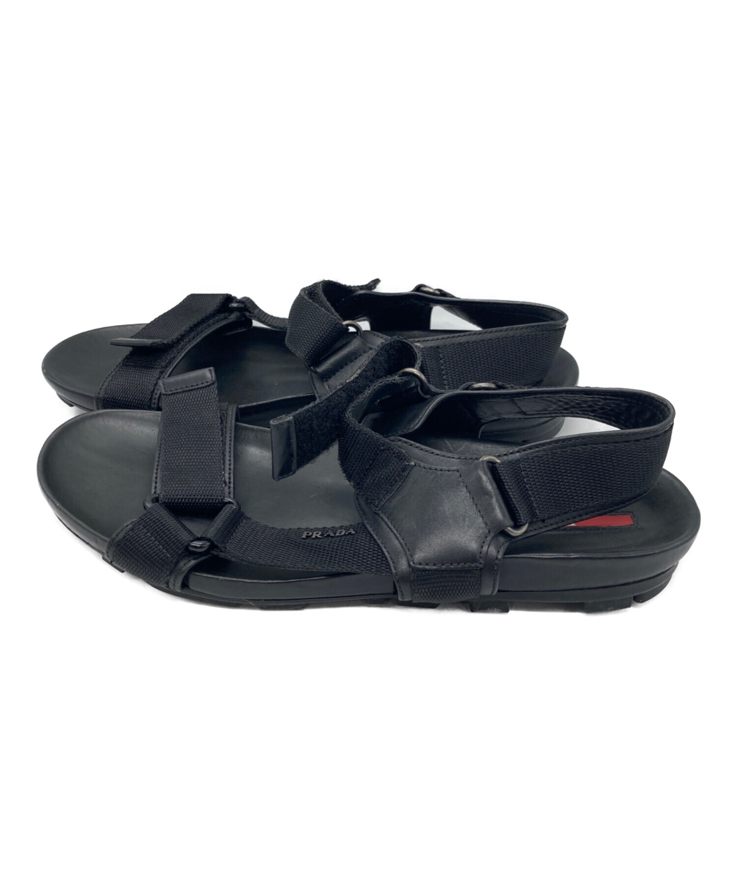 中古・古着通販】PRADA (プラダ) スポーツサンダル ブラック サイズ:7