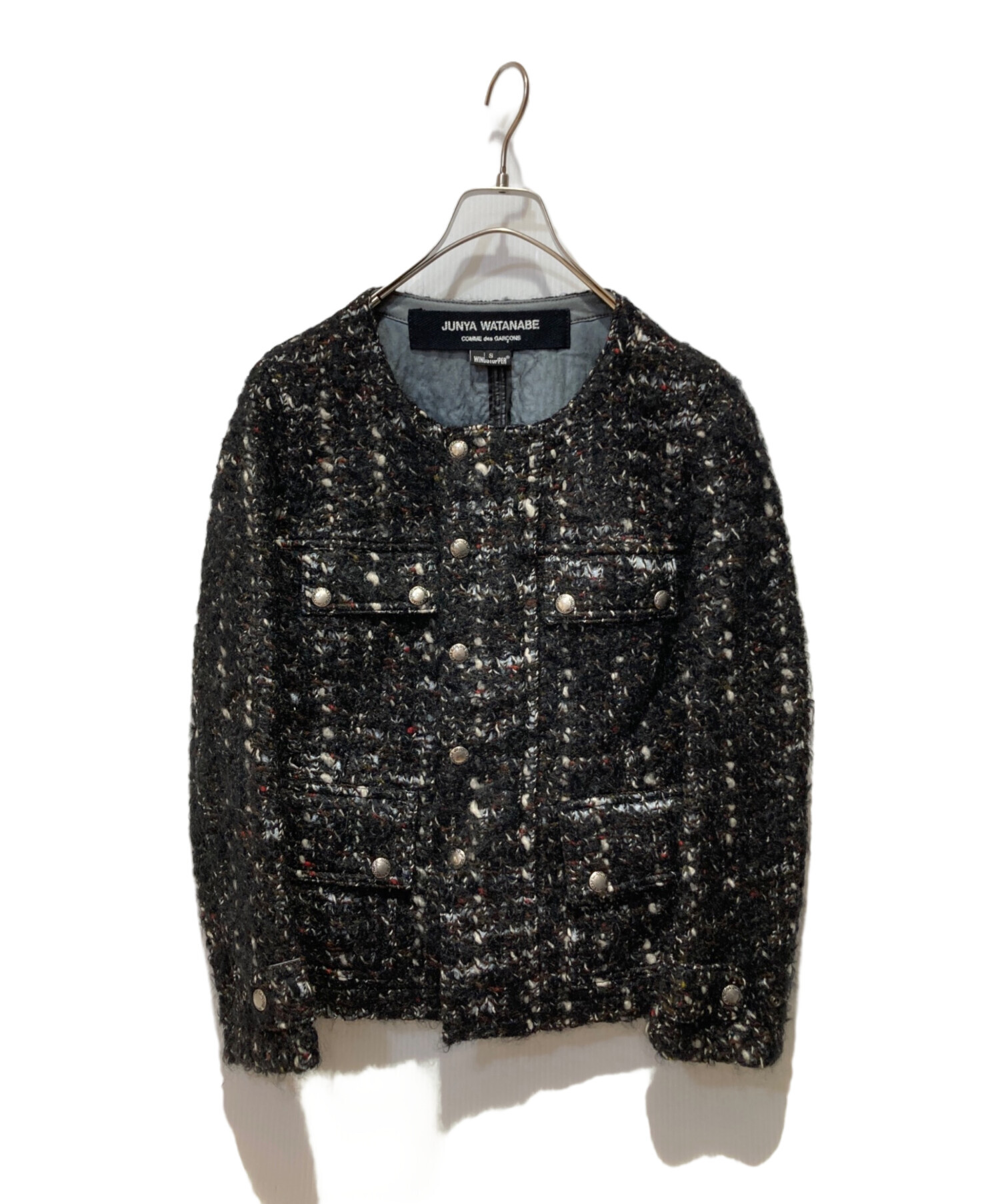 JUNYA WATANABE - 美品 AD2014 JUNYA WATANABE ジュンヤワタナベ コムデギャルソン ツイード デニム ドッキングロングジャケット XN-J006 S ブラック レディース 古着 中古 USED 中古・古着通販】JUNYA WATANABE COMME des GARCONS ((ジュンヤ