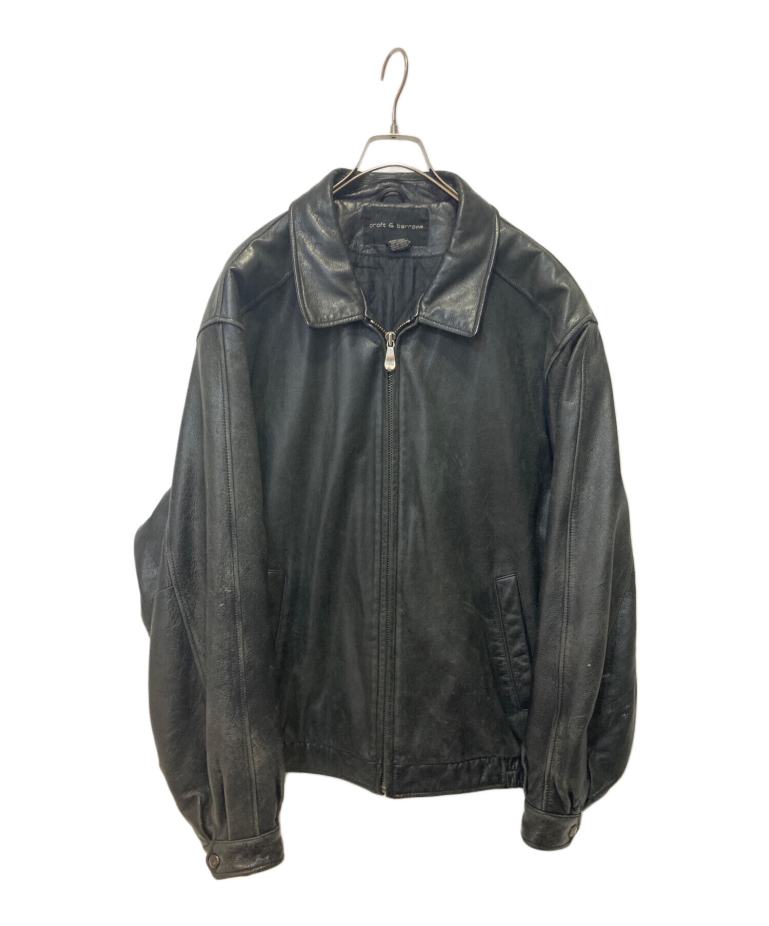 Croft & Barrow ブラック レザージャケット XL 中古・古着通販】CROFT&BARROW (クロフトアンドバロー) レザー