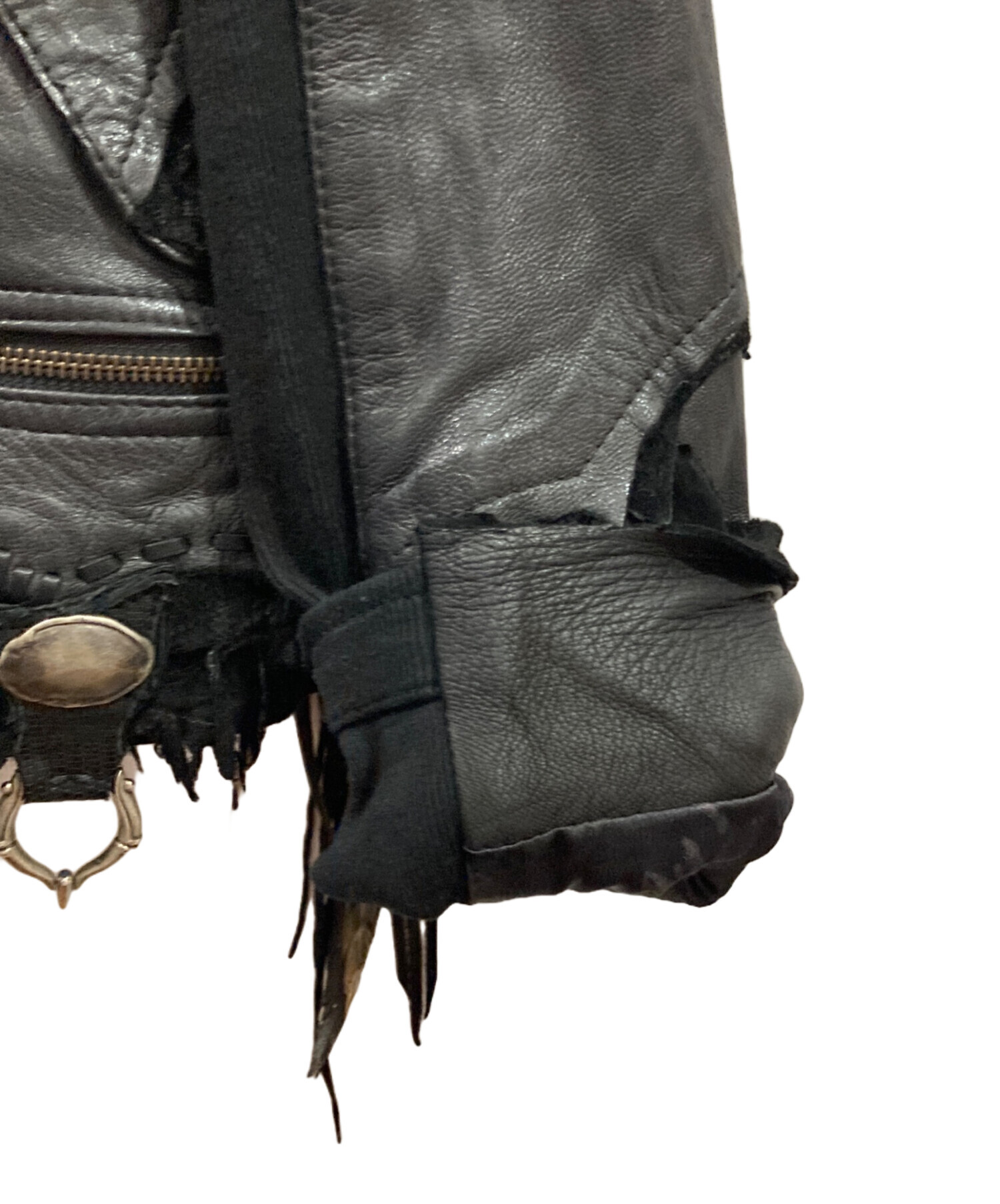 14th addiction レザー パッチワーク ムートン ジャケット 羊 革 14th addiction レザー パッチワーク ムートン ジャケット 羊 革