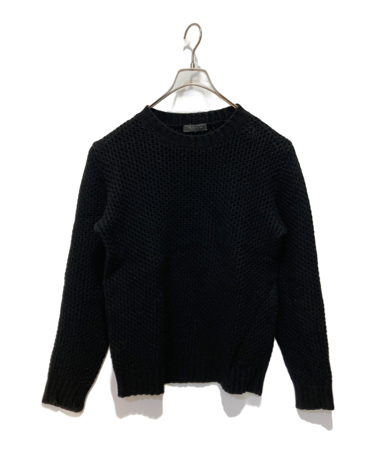限定値下げ PRADA ニット XS ブラック 中古・古着通販】PRADA (プラダ) ローゲージニット ブラック サイズ:46