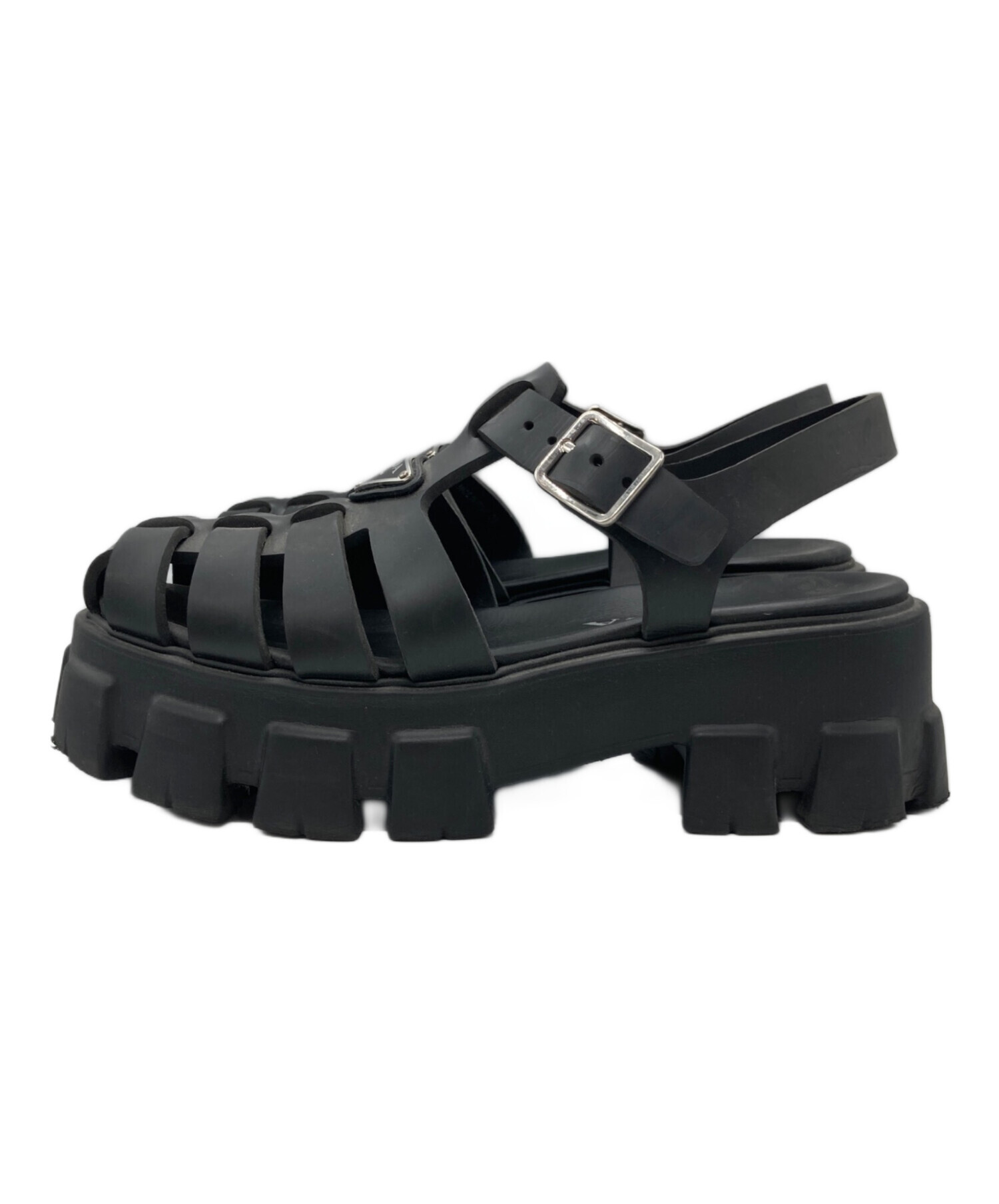 中古・古着通販】PRADA (プラダ) モノリスグルカサンダル ブラック