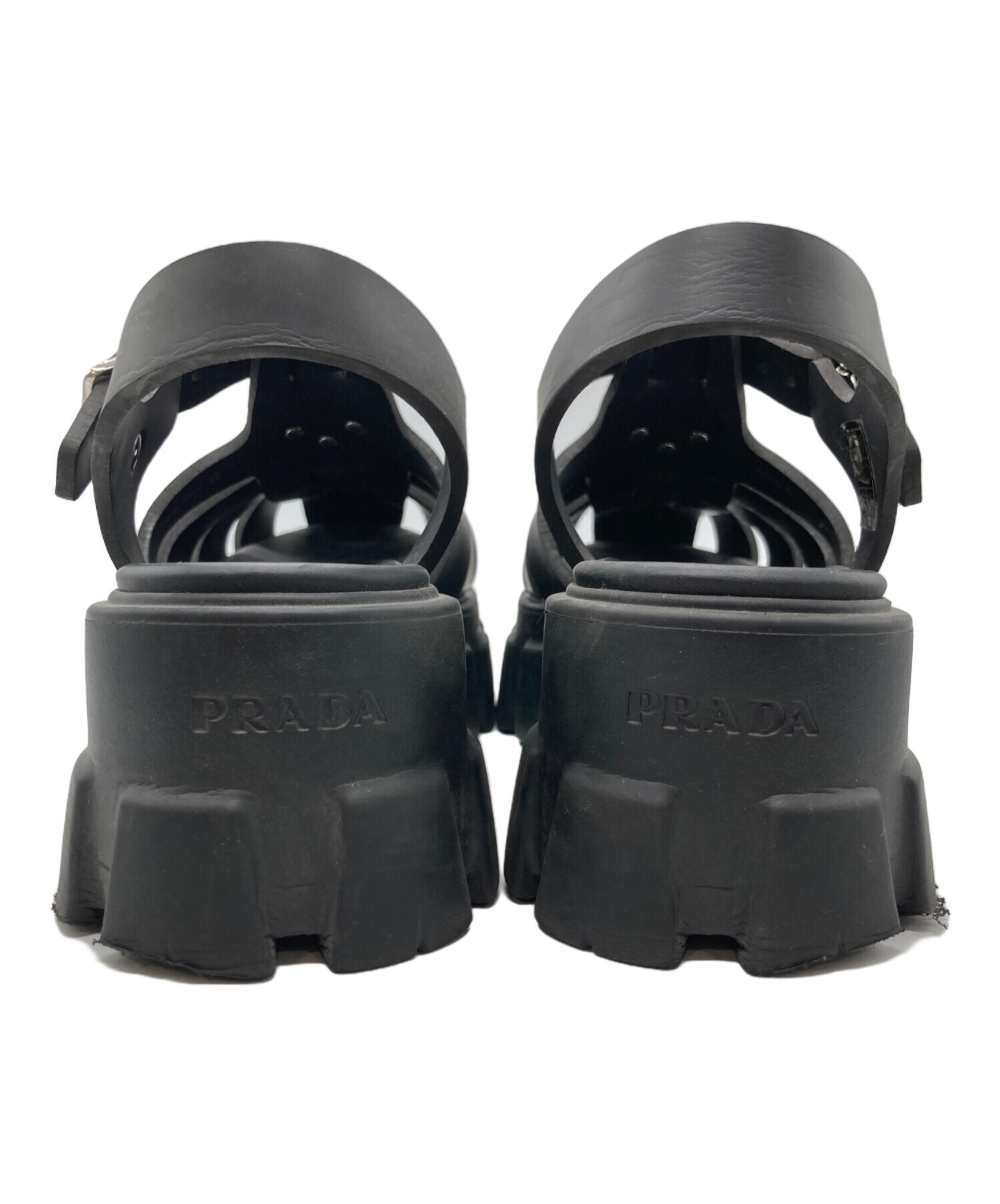 中古・古着通販】PRADA (プラダ) モノリスグルカサンダル ブラック