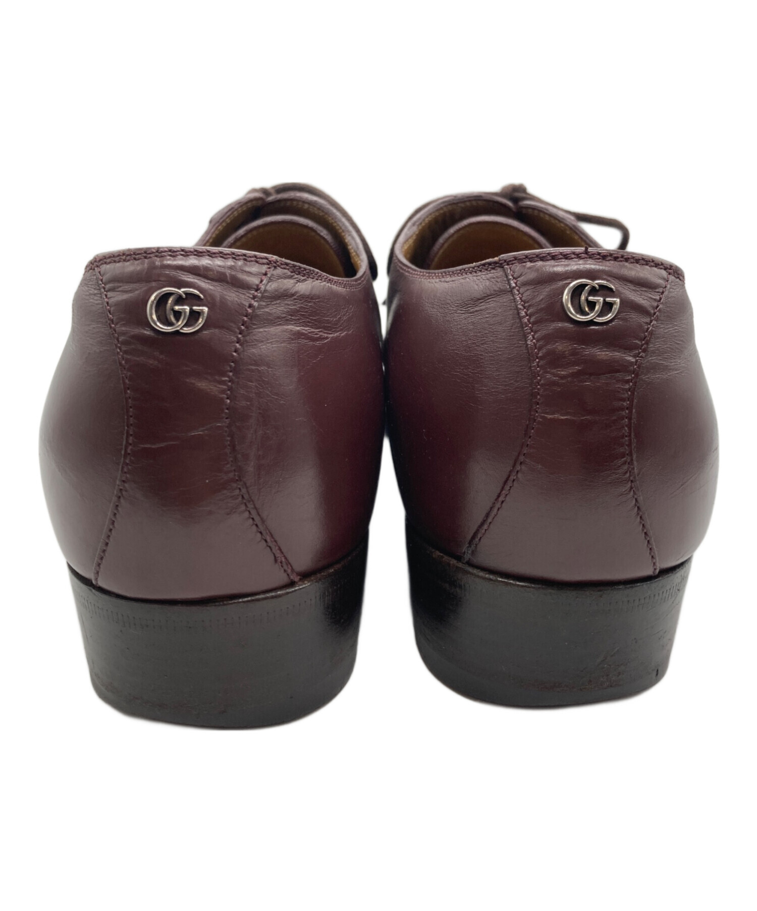 中古・古着通販】GUCCI (グッチ) レザーシューズ ボルドー サイズ:6 1