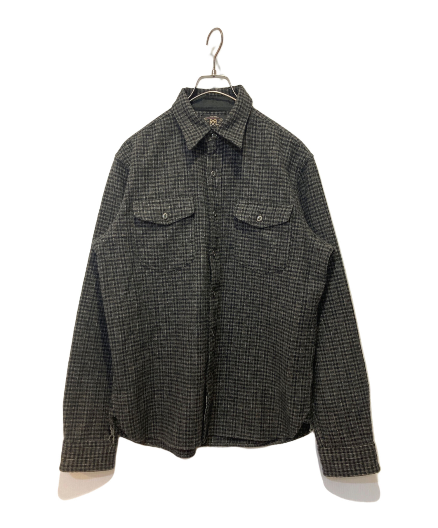 RRL ウールチェックシャツ RRL】チェックウールツイルオーバーシャツ