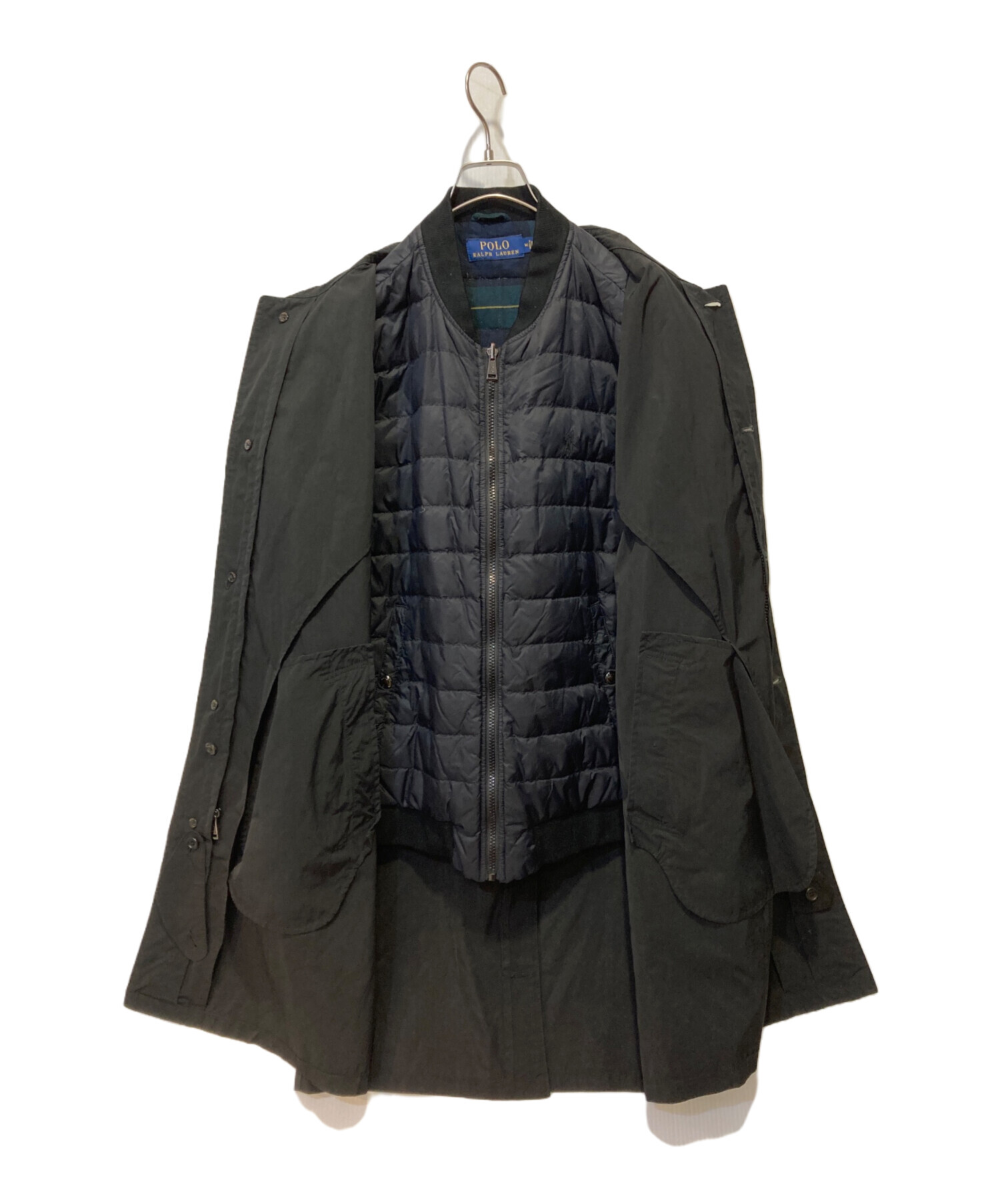 POLO RALPH LAURENポロラルフローレンのステンカラーコート　黒　M 中古・古着通販】POLO RALPH LAUREN (ポロ・ラルフローレン) ライナー