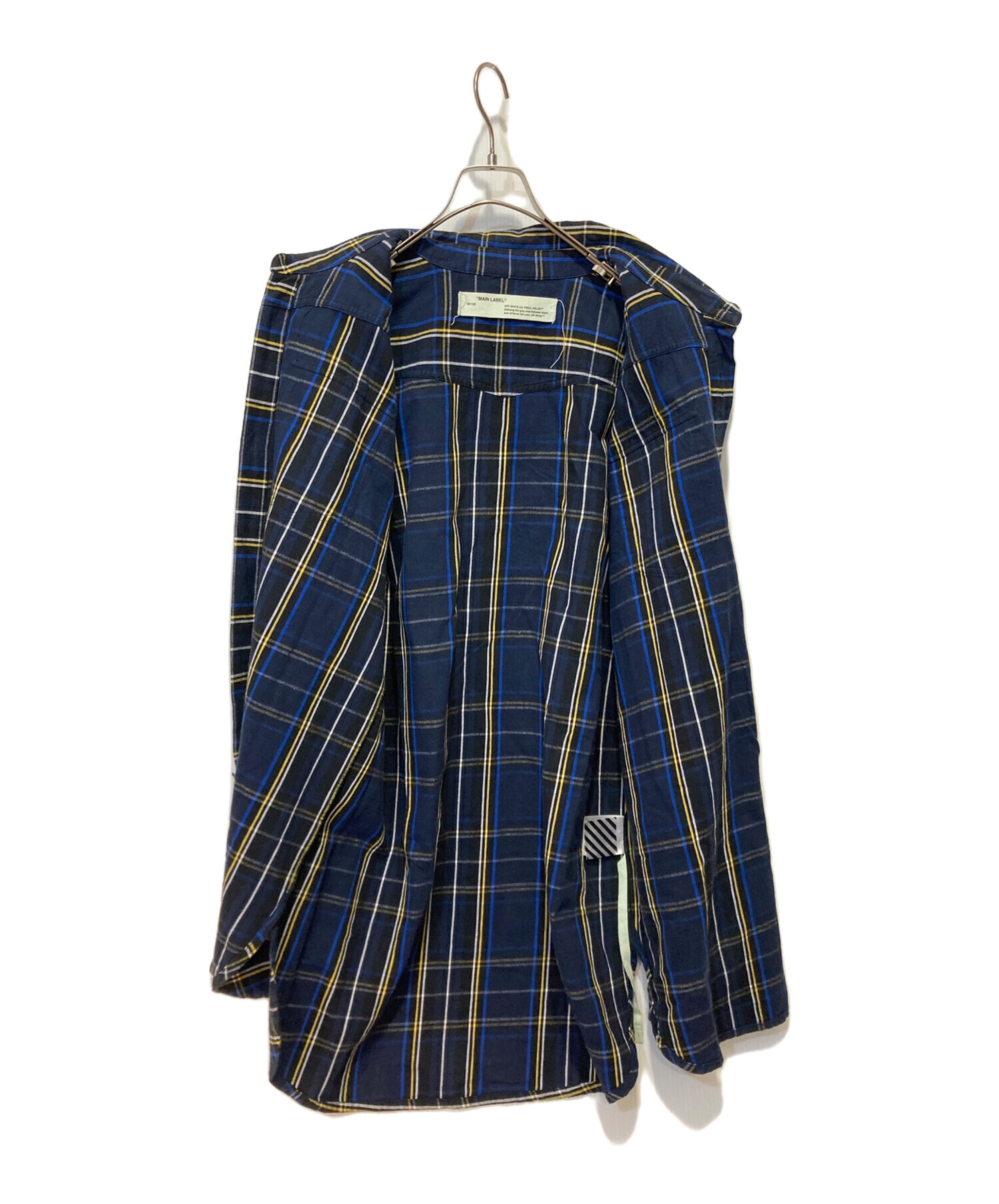 中古・古着通販】OFFWHITE (オフホワイト) チェックシャツ ネイビー