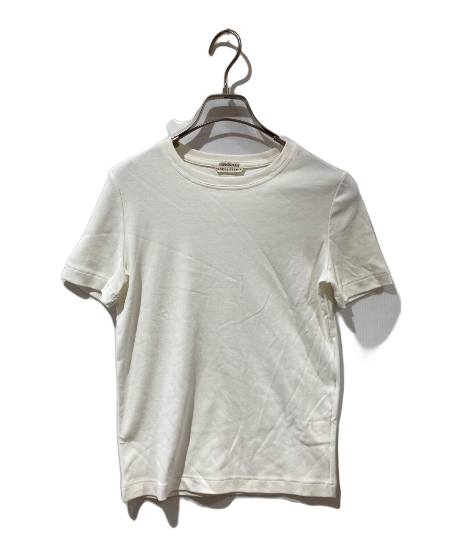 中古・古着通販】HERMES (エルメス) コットンクTシャツ ホワイト 中古・古着通販】HERMES (エルメス) コットンクTシャツ ホワイト