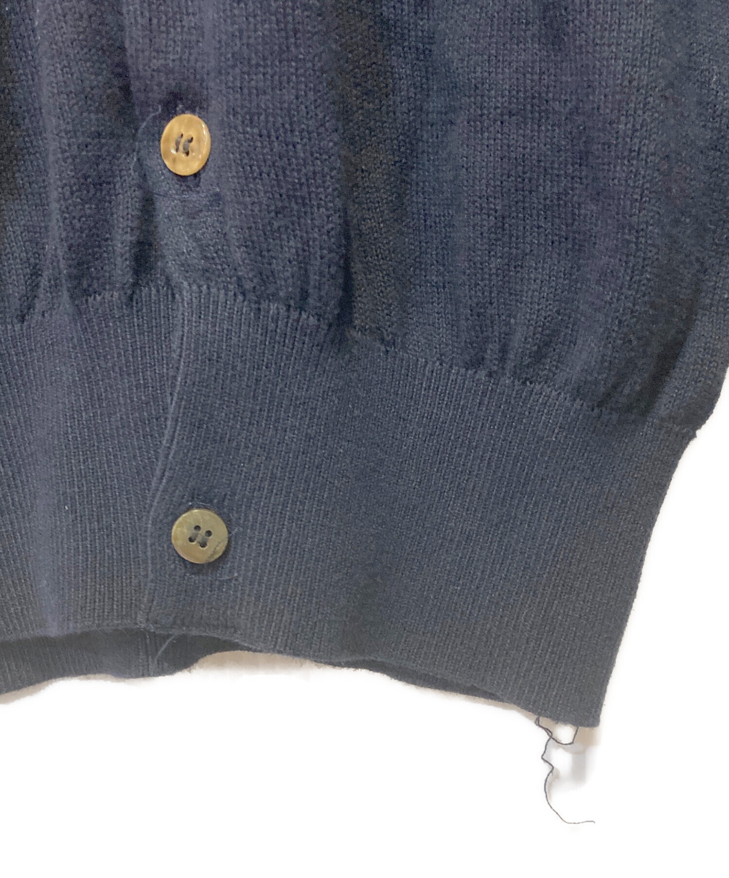 トリココムデギャルソン カーディガン　クルーネック　カシミヤ混　ネイビー　19年 トリココムデギャルソン カーディガン クルーネック カシミヤ混