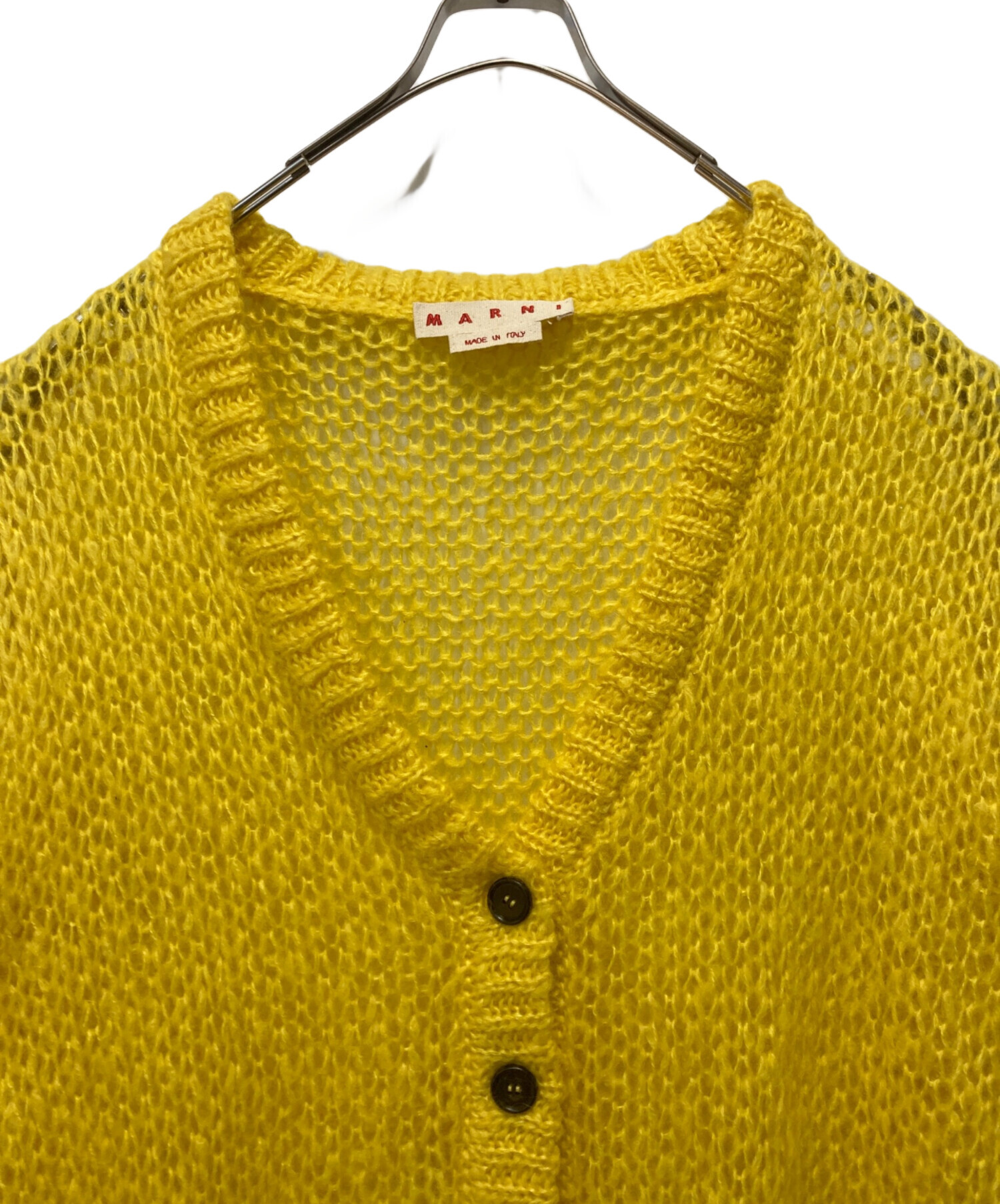 中古・古着通販】MARNI (マルニ) モヘアカーディガン イエロー サイズ