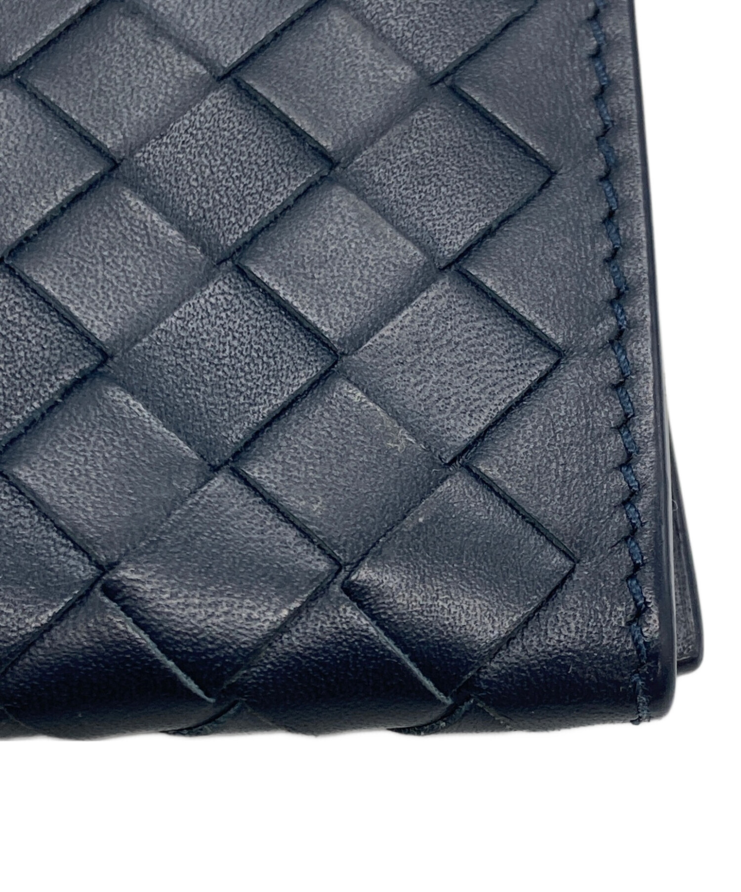 【中古】ボッテガべネタ BOTTEGAVENETA 長財布 ネイビー色 中古・古着通販】BOTTEGA VENETA (ボッテガベネタ) イントレチャート