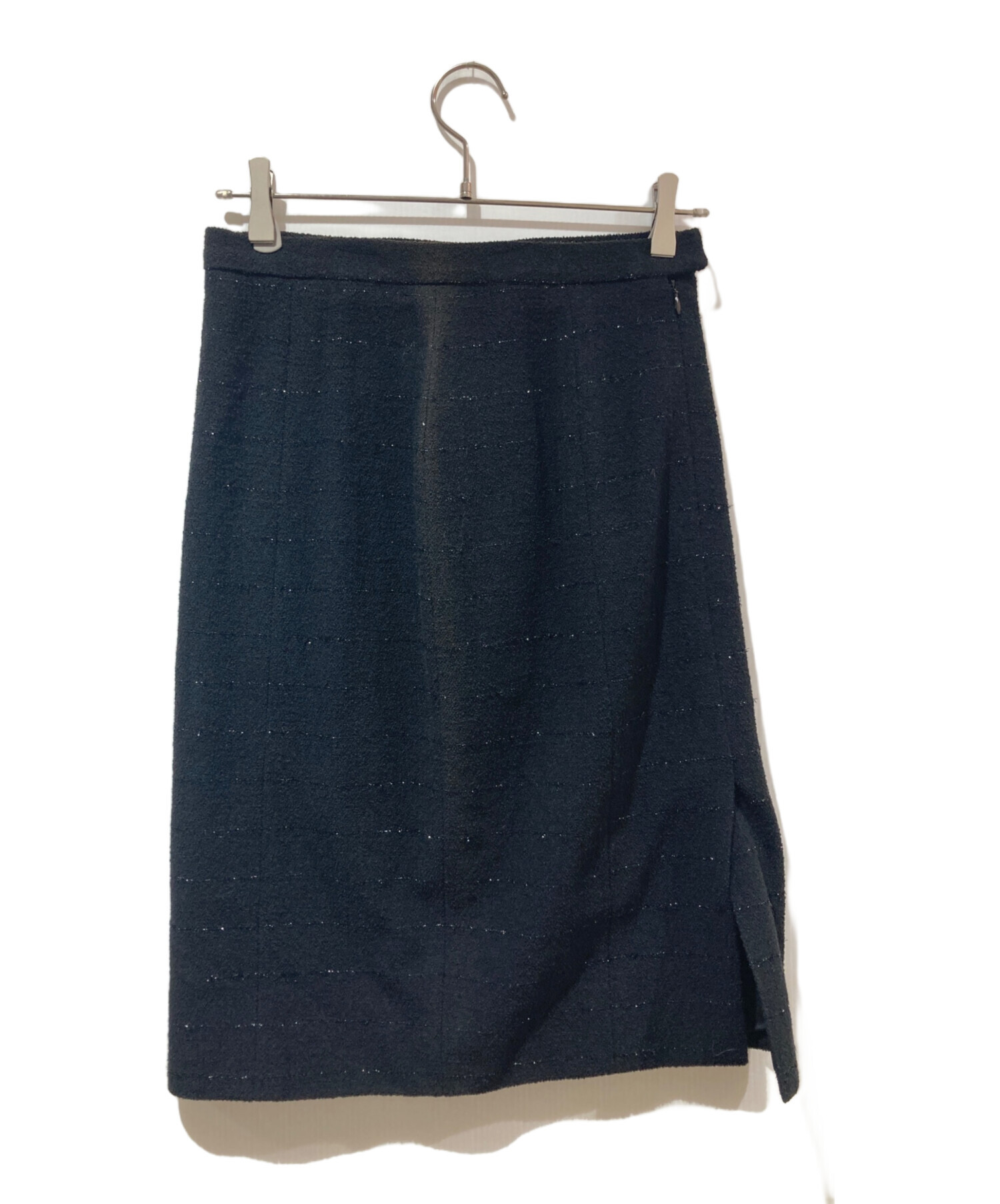 中古・古着通販】CHANEL (シャネル) ツイードミニスカート ブラック